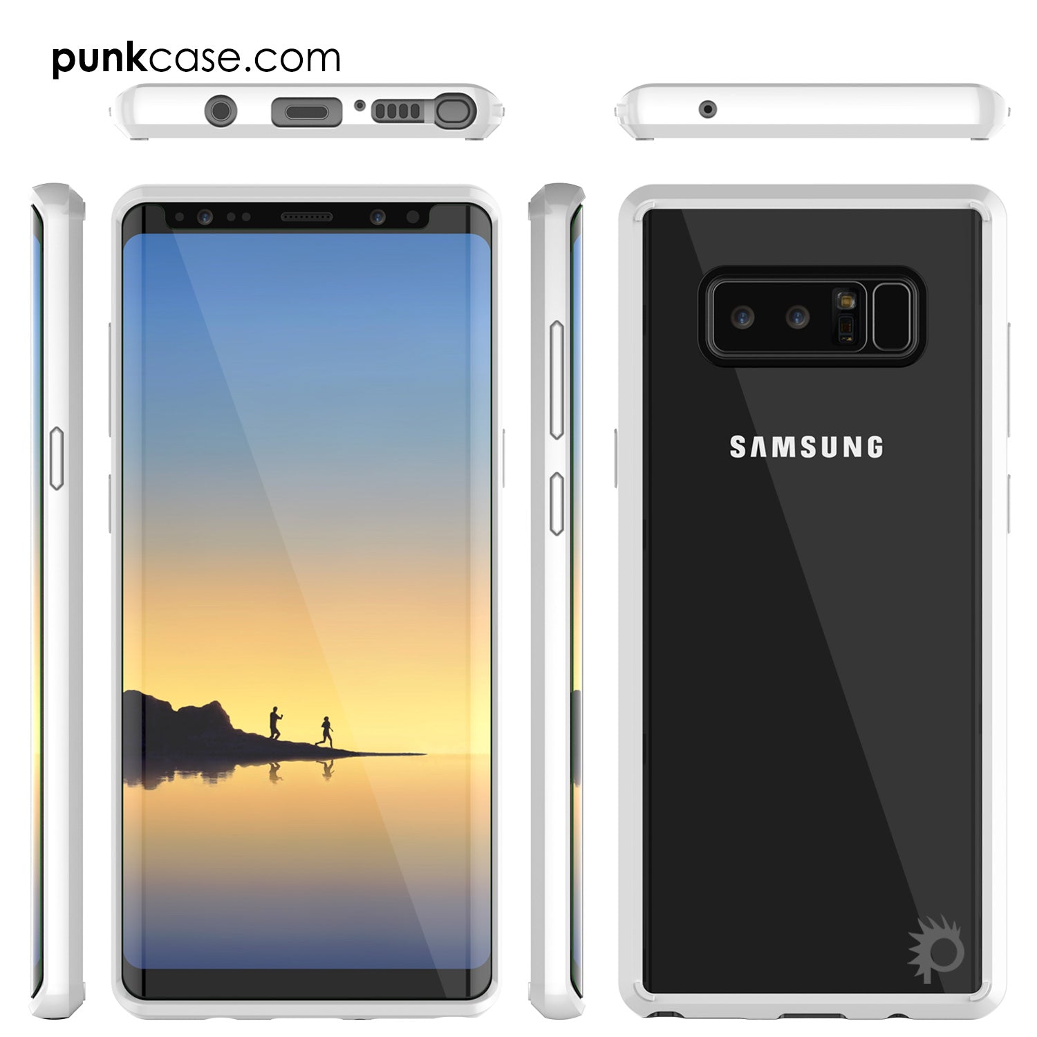 Galaxy Note 8 Screen Protector W/ Anti-Shock Proof Slim Case [White]