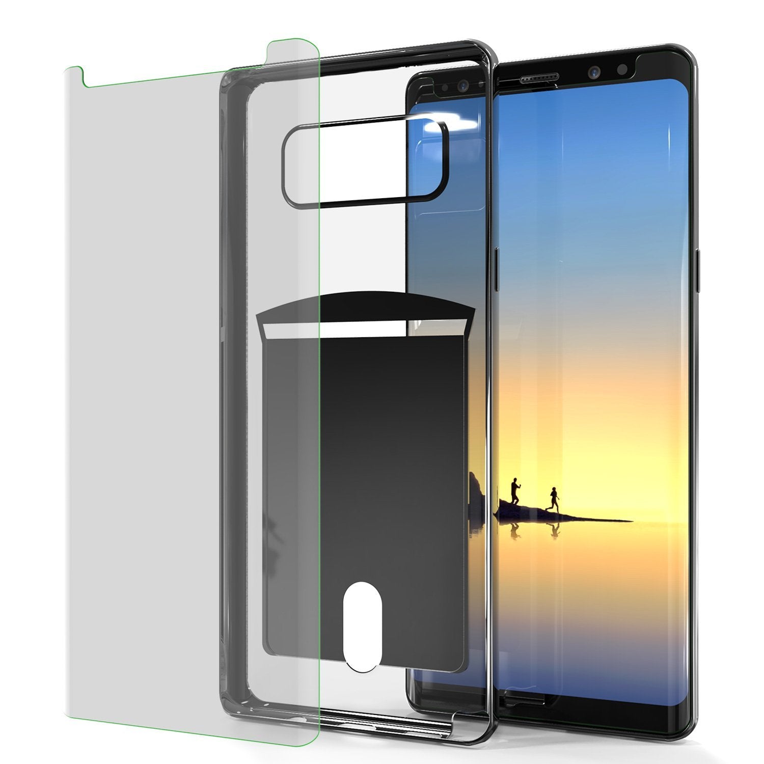 Galaxy Note 8 Case, PUNKCASE® LUCID Black Series | Card Slot | SHIELD Screen Protector | Ultra fit