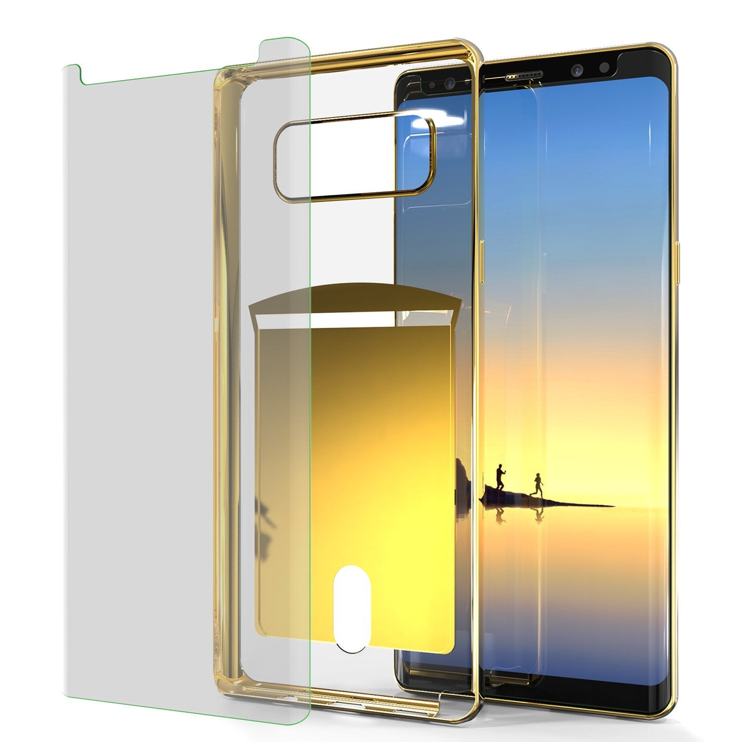 Galaxy Note 8 Case, PUNKCASE® LUCID Gold Series | Card Slot | SHIELD Screen Protector | Ultra fit