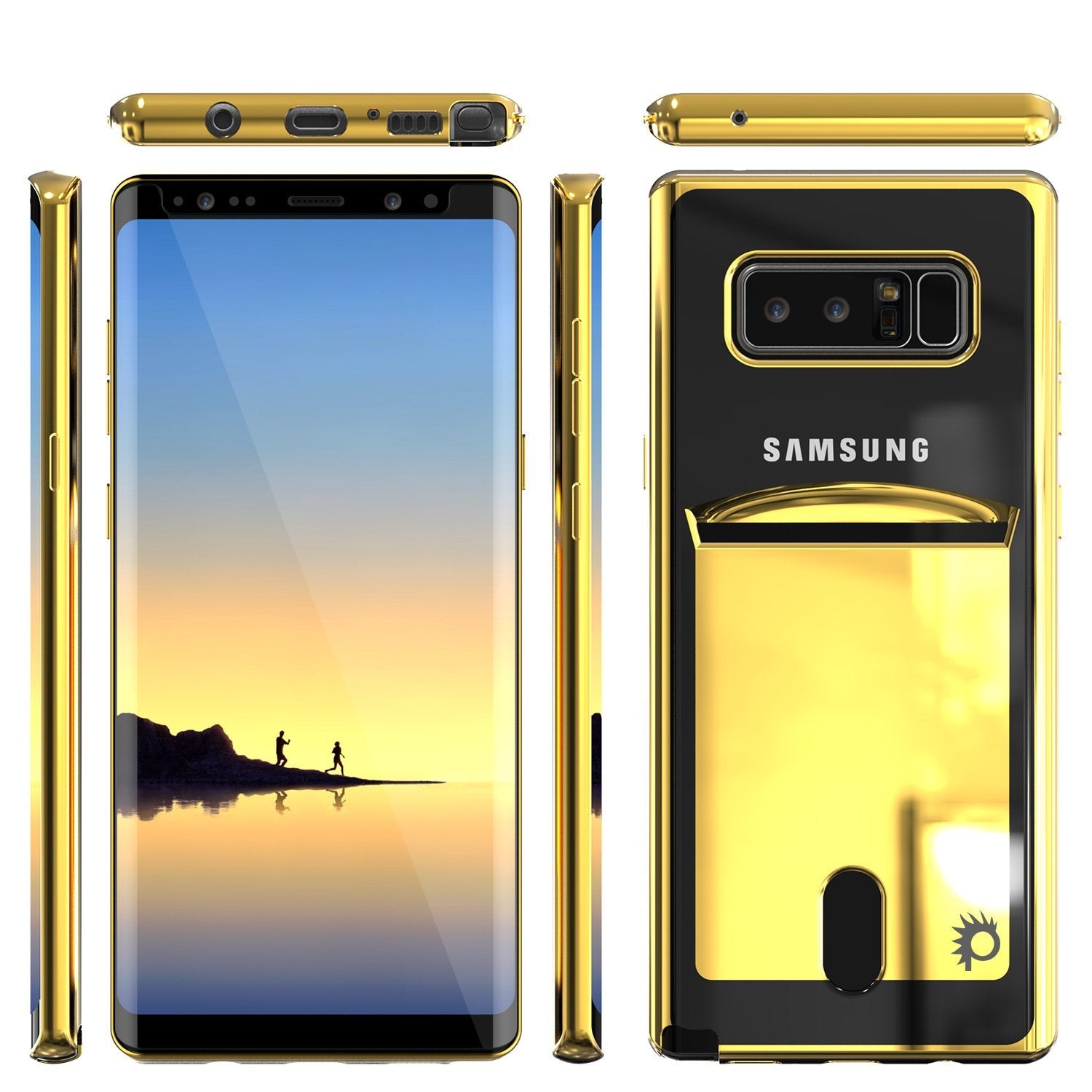 Galaxy Note 8 Case, PUNKCASE® LUCID Gold Series | Card Slot | SHIELD Screen Protector | Ultra fit