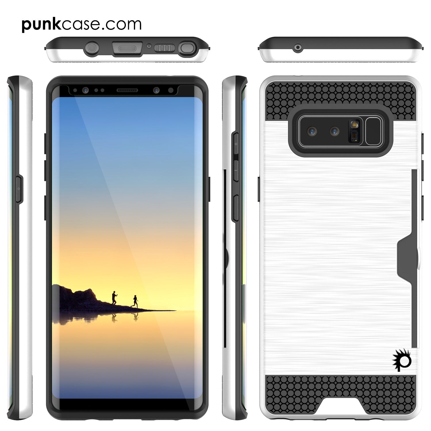 Galaxy Note 8 Dual-Layer Ultra Screen Protector Case W/ Card Slot [WHITE]