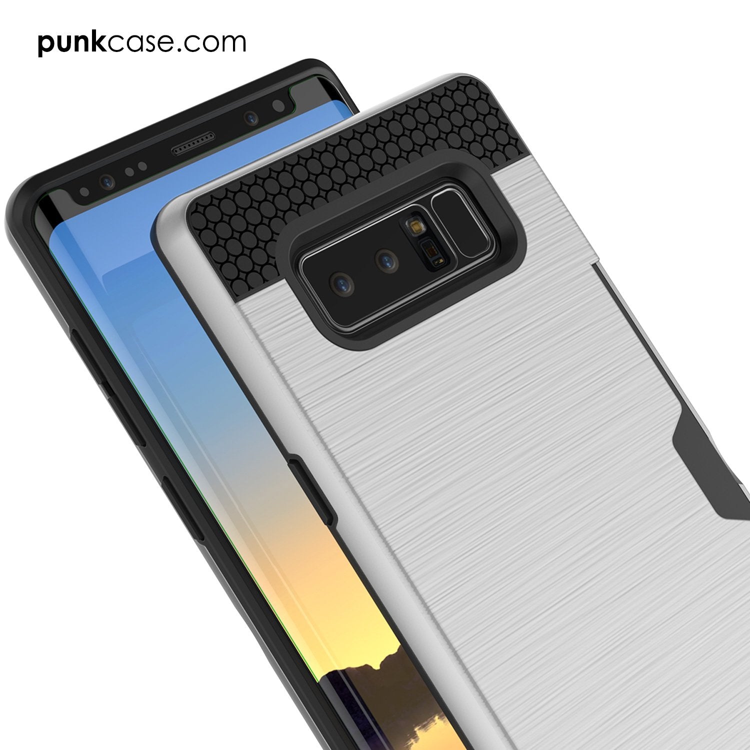 Galaxy Note 8 Dual-Layer Ultra Screen Protector Case W/ Card Slot [Silver]