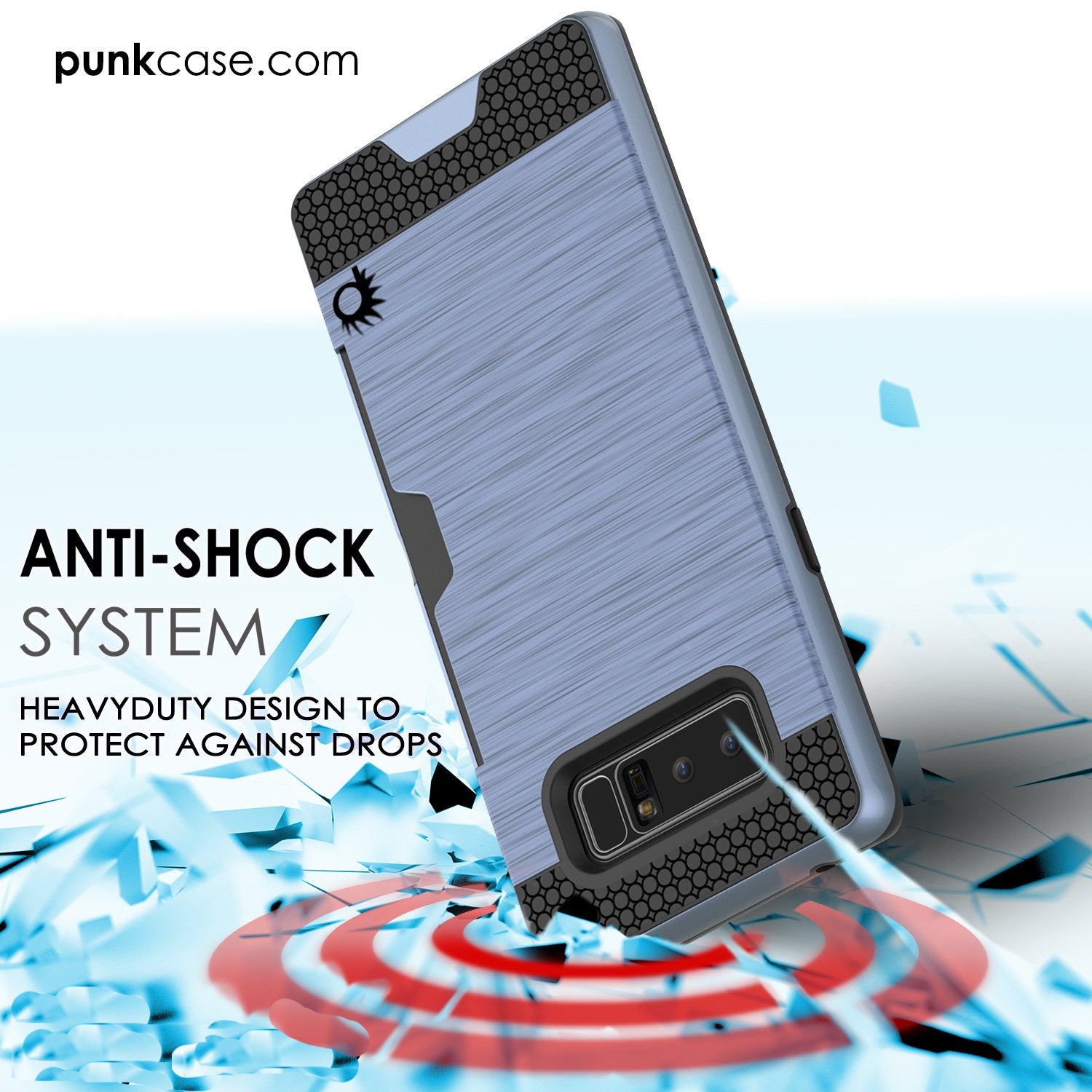 Galaxy Note 8 Dual-Layer Ultra Screen Protector Case W/ Card Slot [Navy]