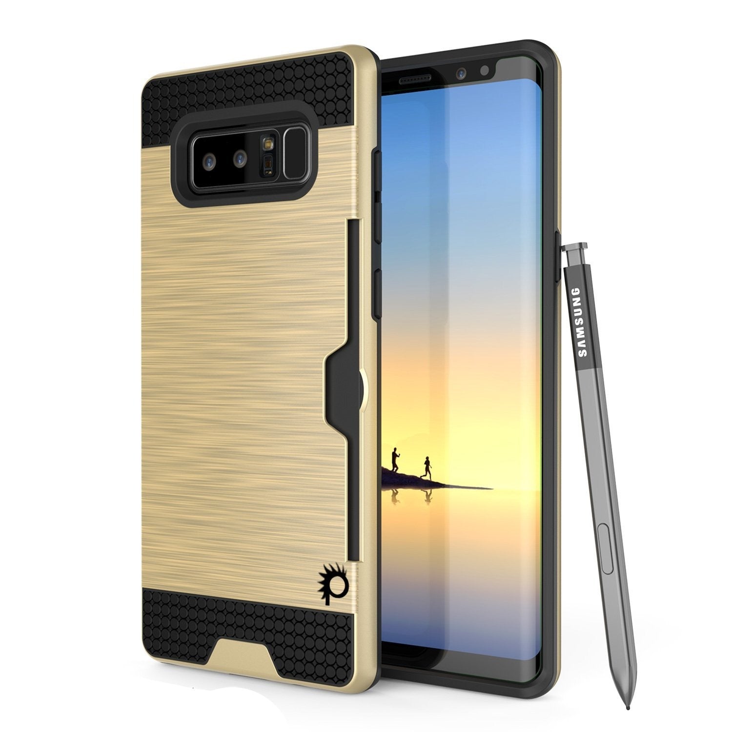 Galaxy Note 8 Dual-Layer Ultra Screen Protector Case W/ Card Slot [Gold]