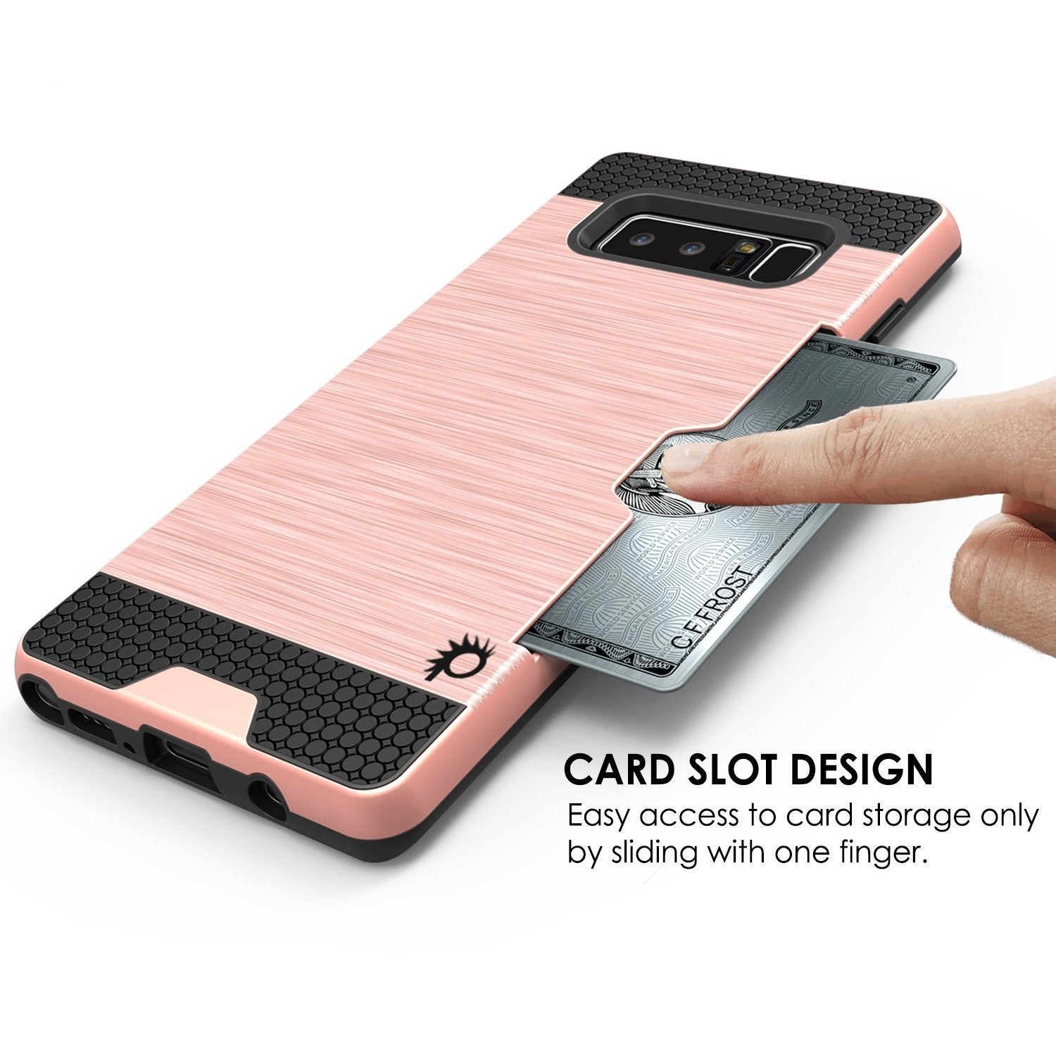 Galaxy Note 8 Dual-Layer Ultra Screen Protector Case W/ Card Slot [Rose]