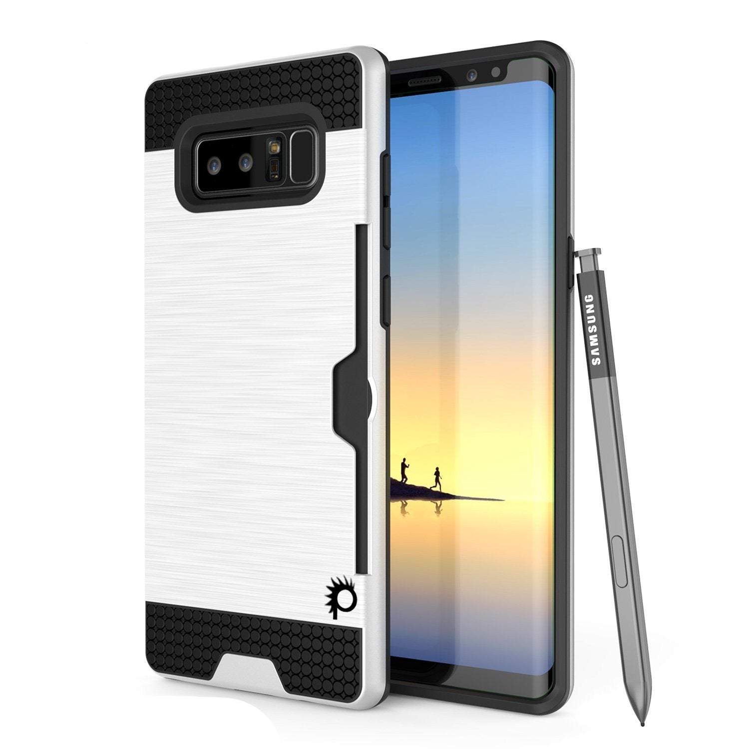 Galaxy Note 8 Dual-Layer Ultra Screen Protector Case W/ Card Slot [WHITE]