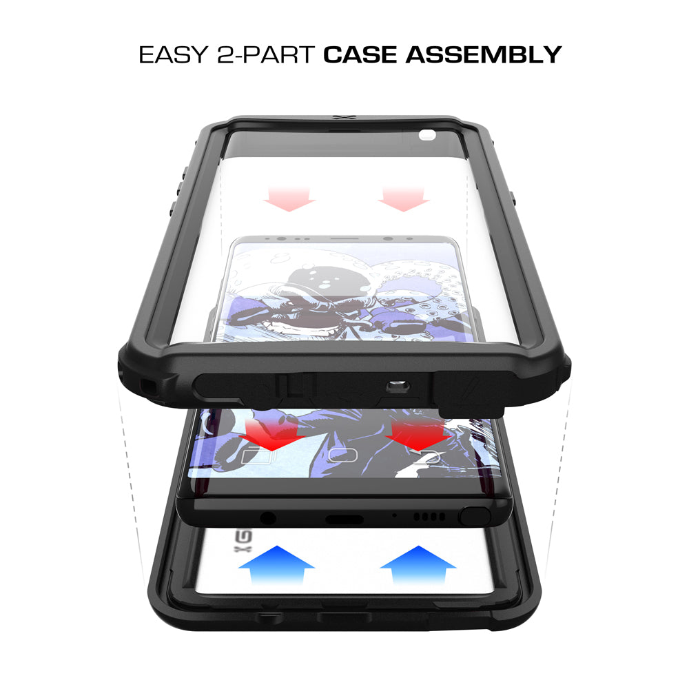 Galaxy Note 8, Ghostek Nautical Series Waterproof Case for Samsung Galaxy Note 8 Heavy Duty | Black