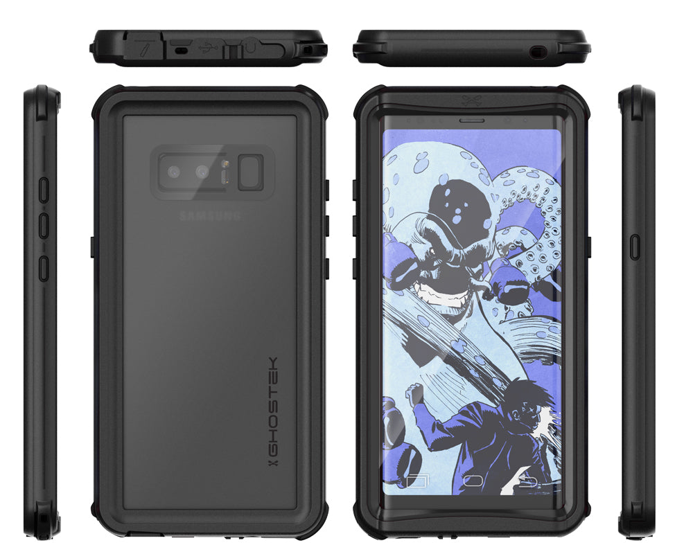Galaxy Note 8, Ghostek Nautical Series Waterproof Case for Samsung Galaxy Note 8 Heavy Duty | Black