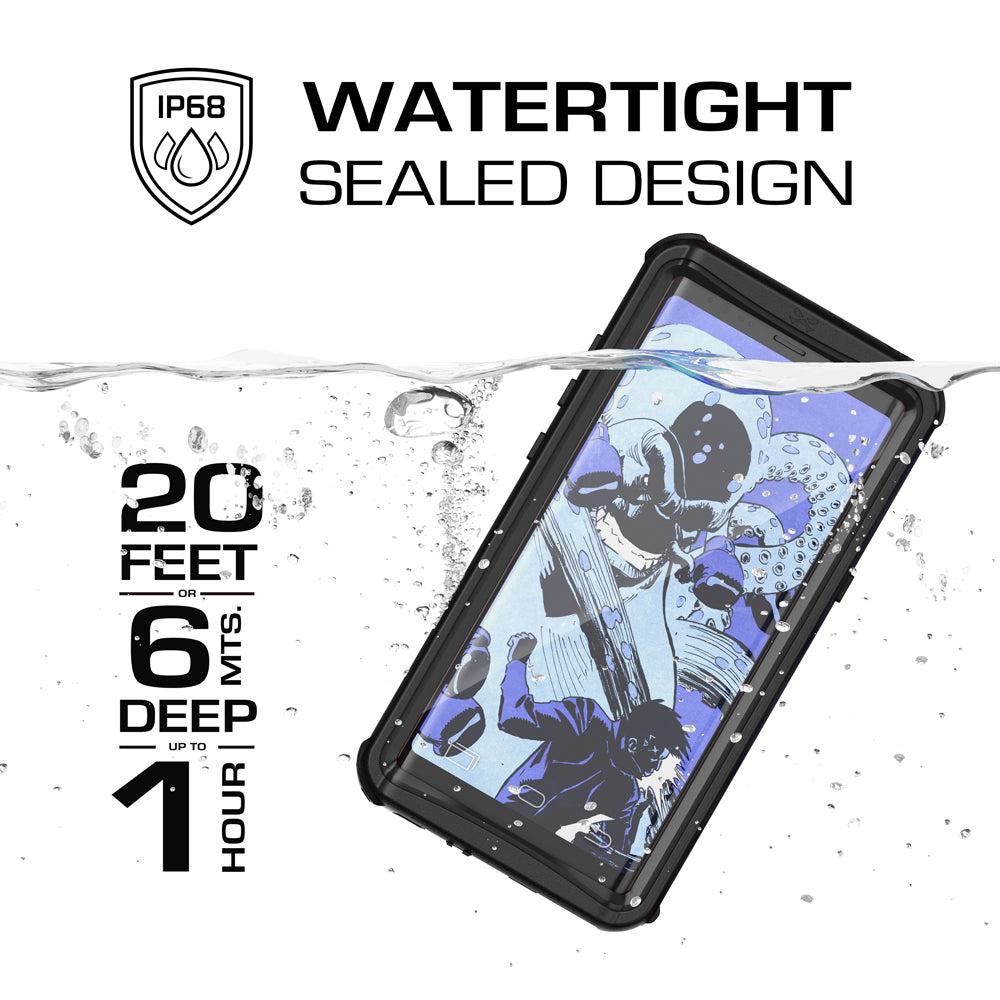 Galaxy Note 8, Ghostek Nautical Series Waterproof Case for Samsung Galaxy Note 8 Heavy Duty | Black