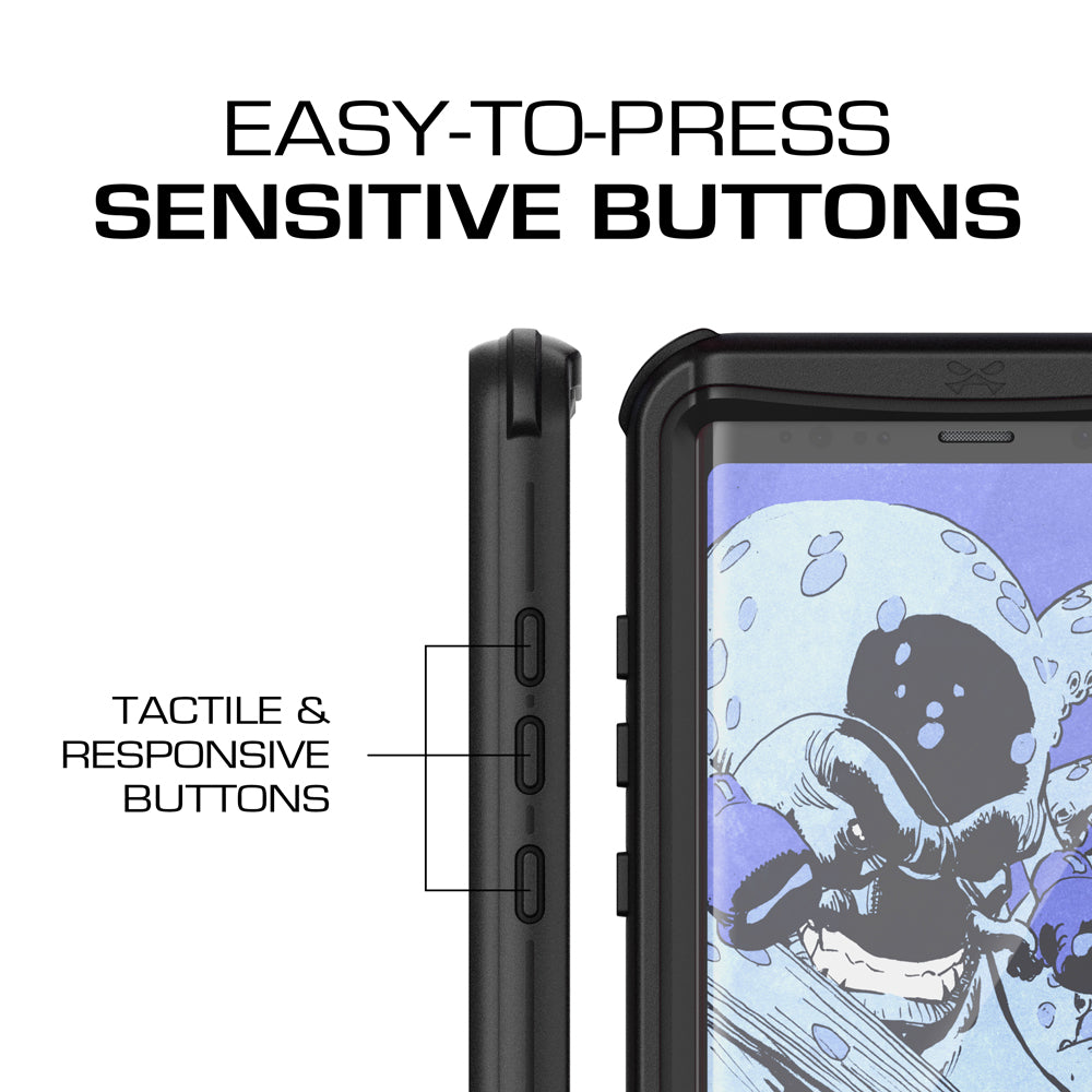 Galaxy Note 8, Ghostek Nautical Series Waterproof Case for Samsung Galaxy Note 8 Heavy Duty | Black