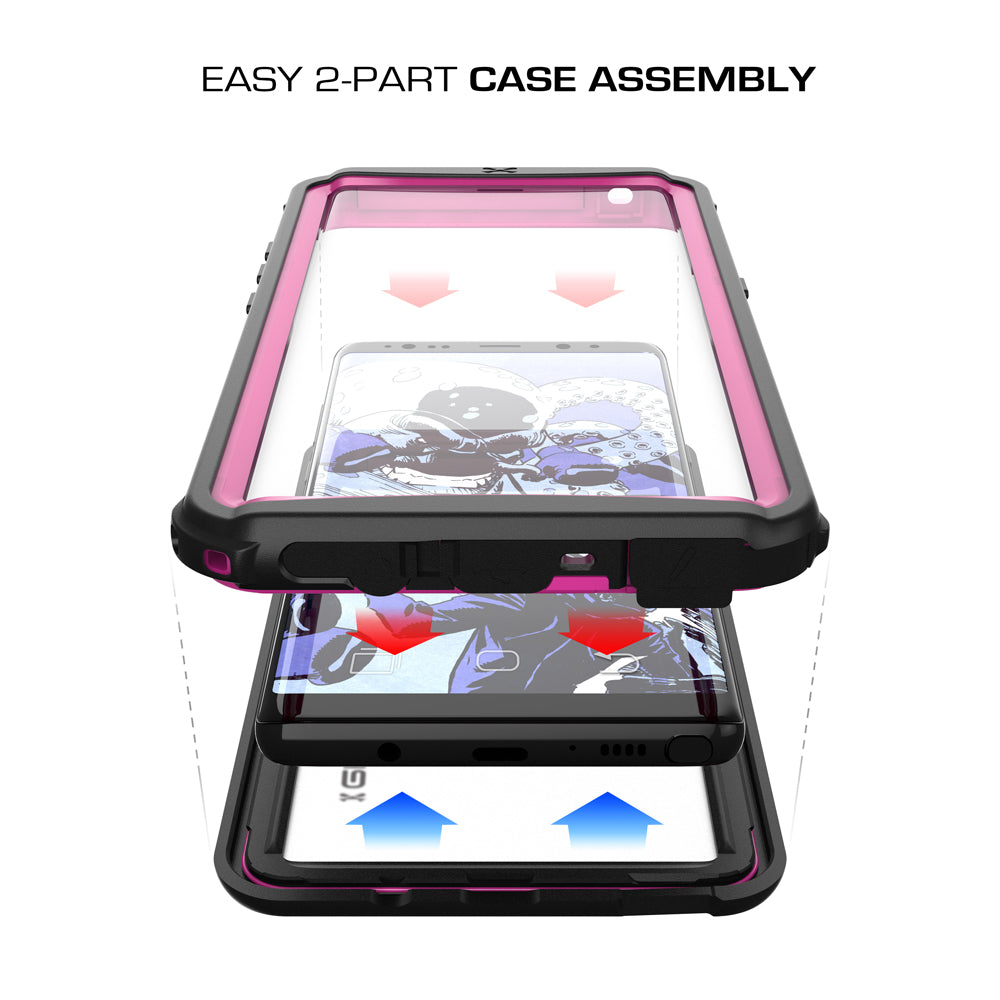 Galaxy Note 8, Ghostek Nautical Series Waterproof Case for Samsung Galaxy Note 8 Heavy Duty | Pink