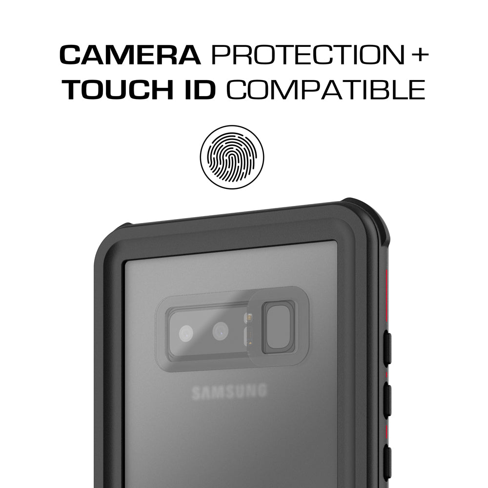 Galaxy Note 8, Ghostek Nautical Galaxy Note 8 Case Military Grade Armor Waterproof Cover | Red