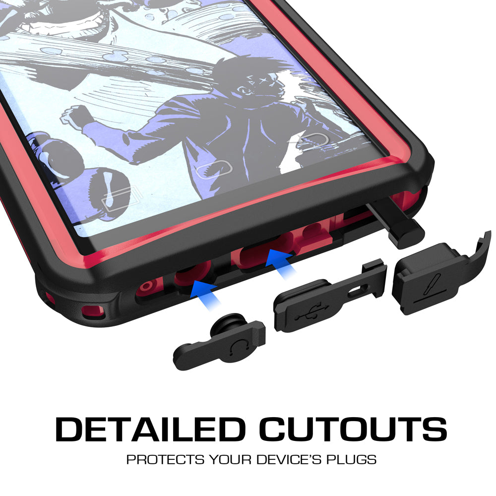 Galaxy Note 8, Ghostek Nautical Galaxy Note 8 Case Military Grade Armor Waterproof Cover | Red