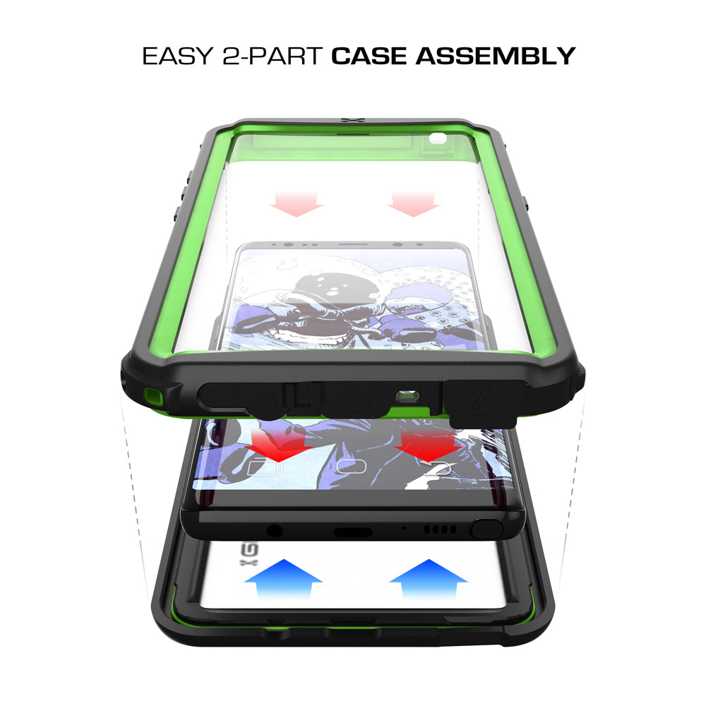 Galaxy Note 8, Ghostek Nautical Series Waterproof Case for Samsung Galaxy Note 8 Heavy Duty | Green