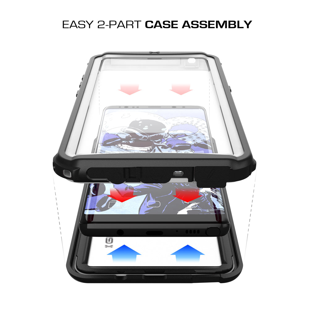 Galaxy Note 8 Case, Ghostek Nautical Slim Shockproof Waterproof Armor Cover | White