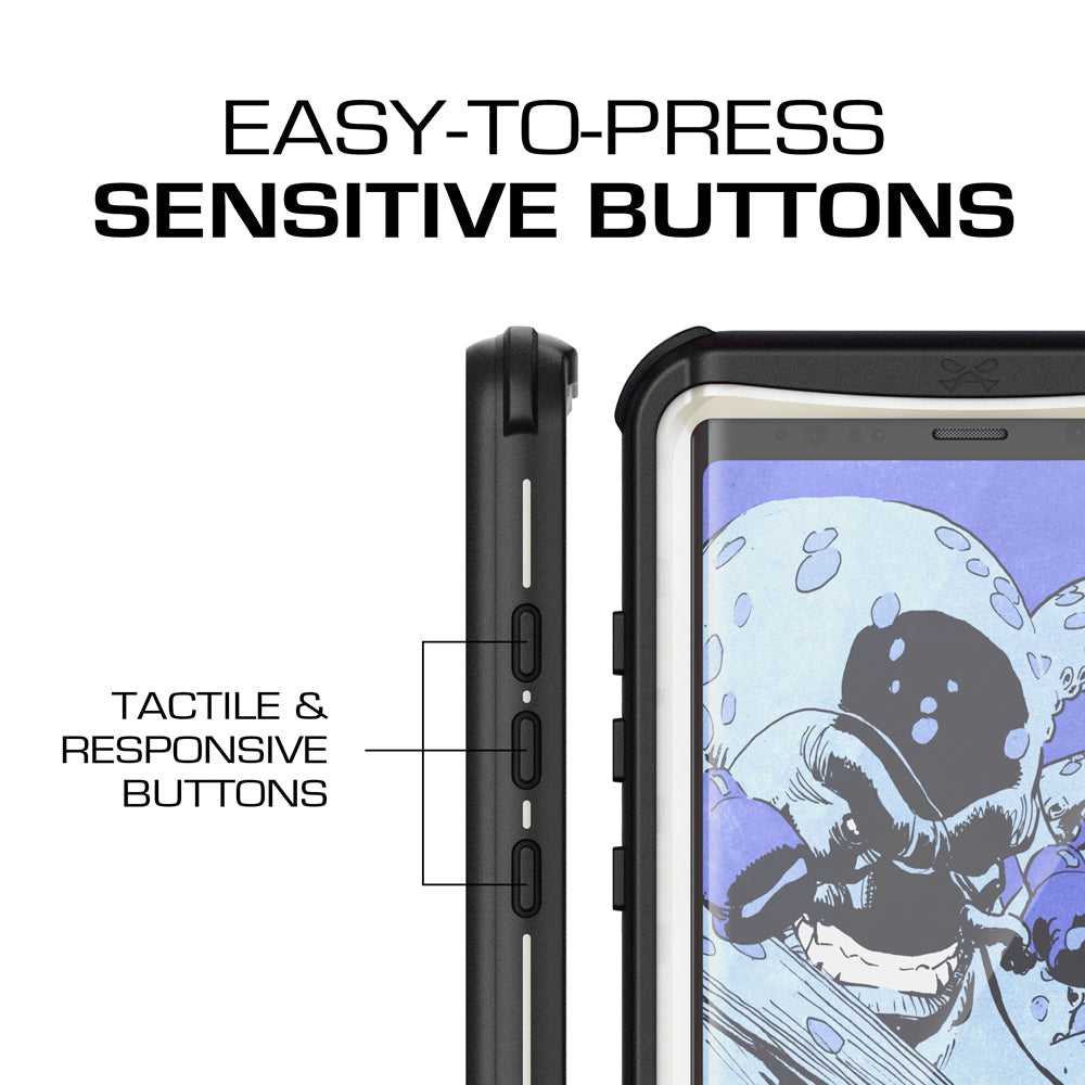 Galaxy Note 8 Case, Ghostek Nautical Slim Shockproof Waterproof Armor Cover | White