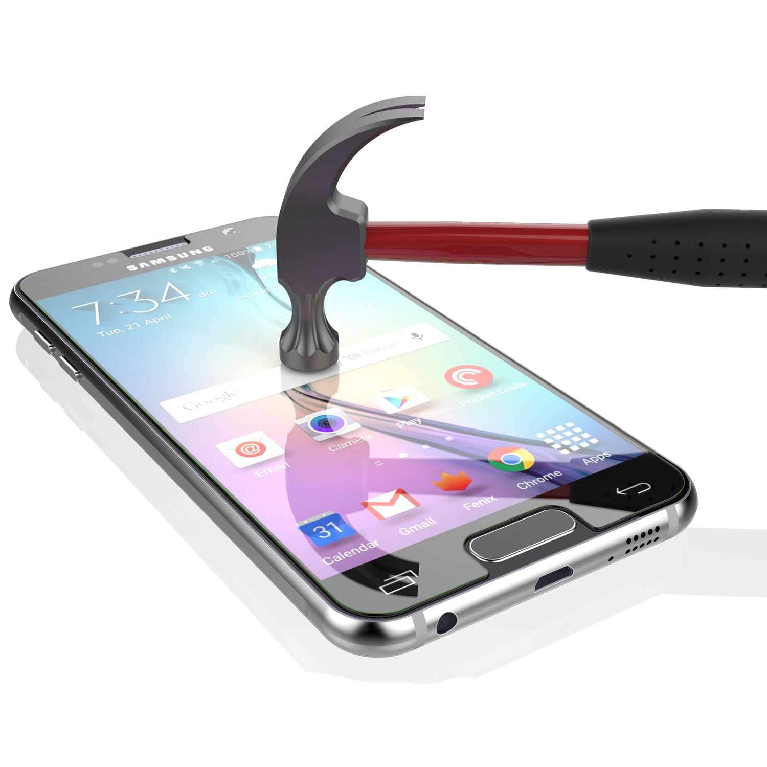 Galaxy S6 Clear Punkcase Glass SHIELD Tempered Glass Screen Protector 0.33mm Thick 9H Glass