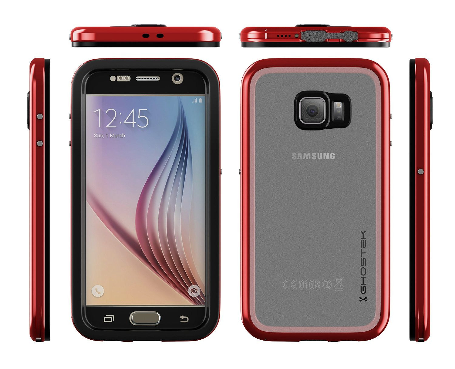 Galaxy S6 Waterproof Case, Ghostek Atomic 2.0 Red  Water/Shock/Dirt/Snow Proof | Lifetime Warranty