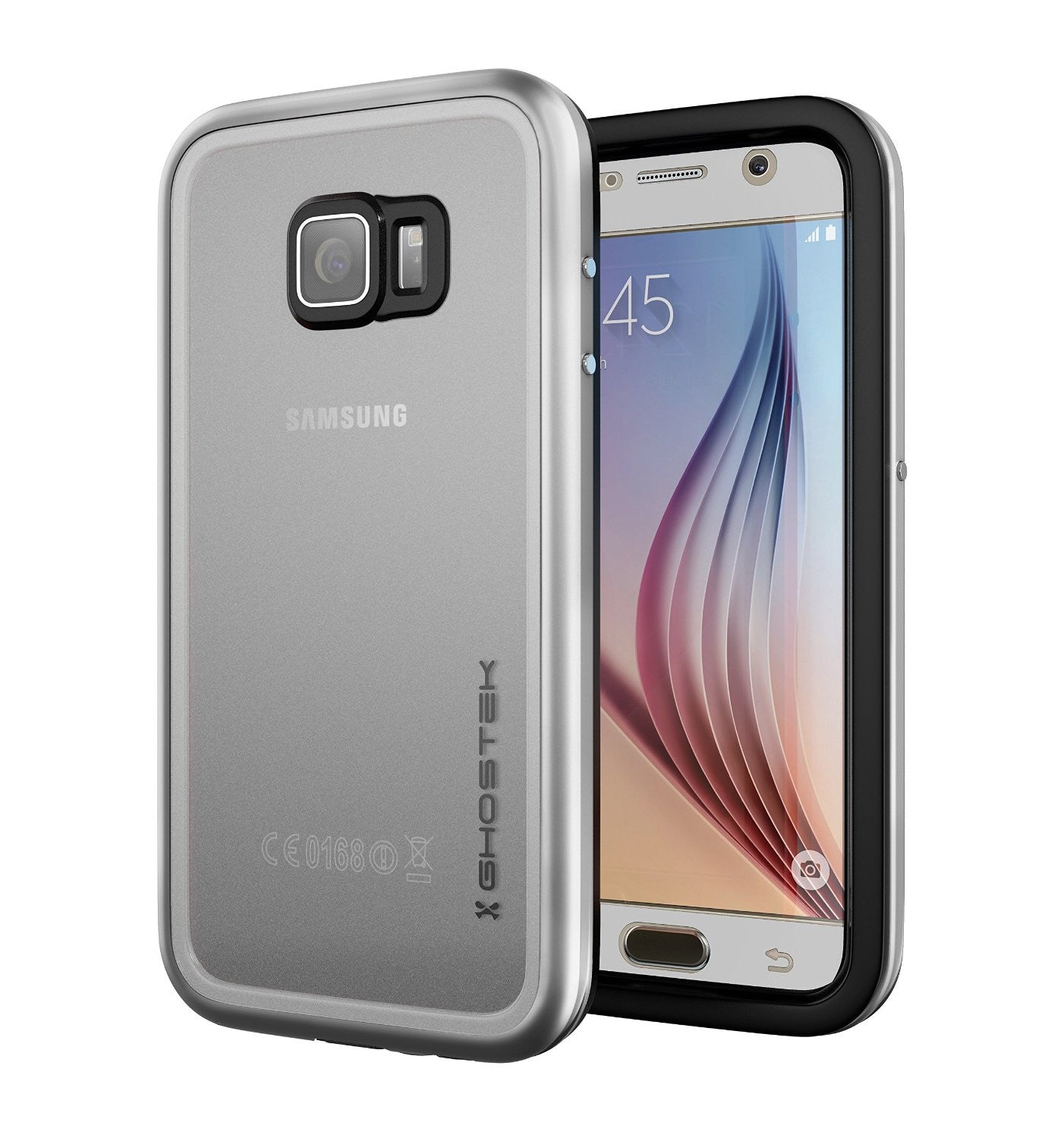 Galaxy S6 Waterproof Case, Ghostek Atomic 2.0 Silver Water/Shock/Dirt/Snow Proof | Lifetime Warranty