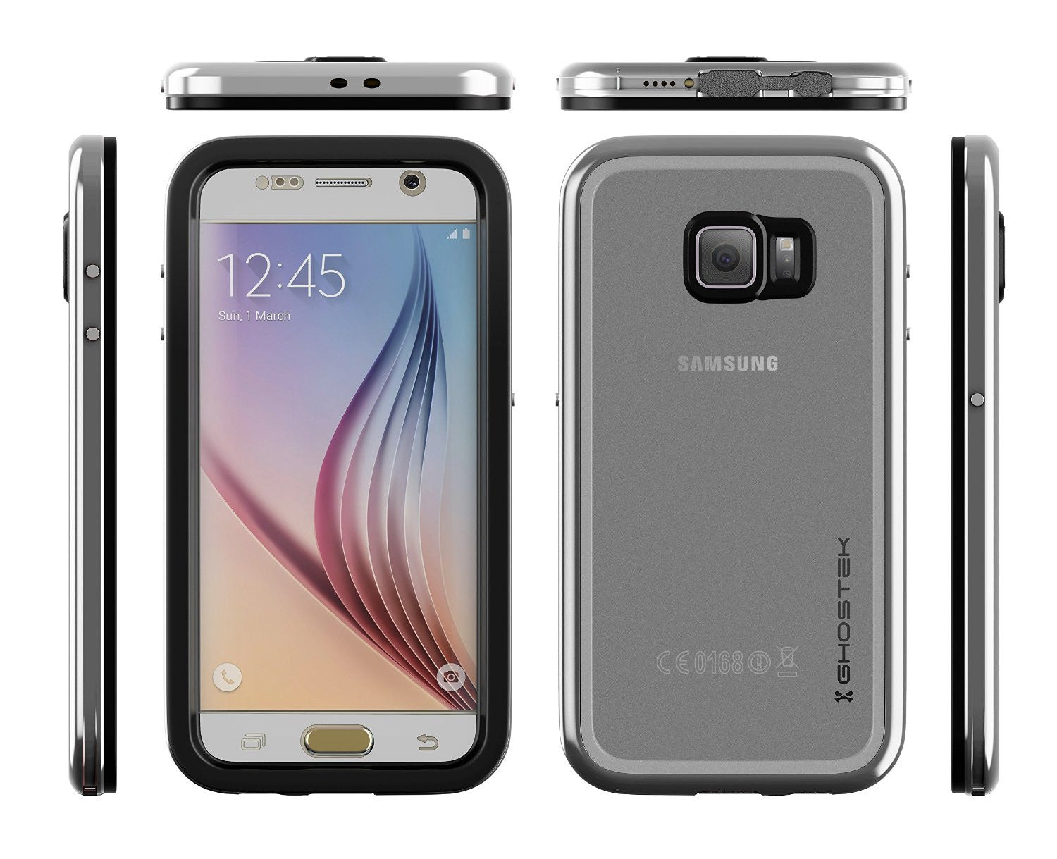 Galaxy S6 Waterproof Case, Ghostek Atomic 2.0 Silver Water/Shock/Dirt/Snow Proof | Lifetime Warranty