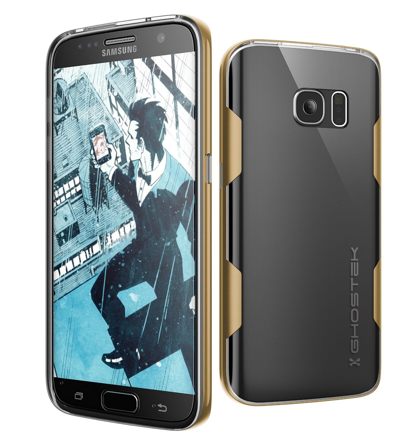 Galaxy S7 Case, Ghostek Cloak Series Gold  Slim Premium Protective Hybrid Impact Glass Armor