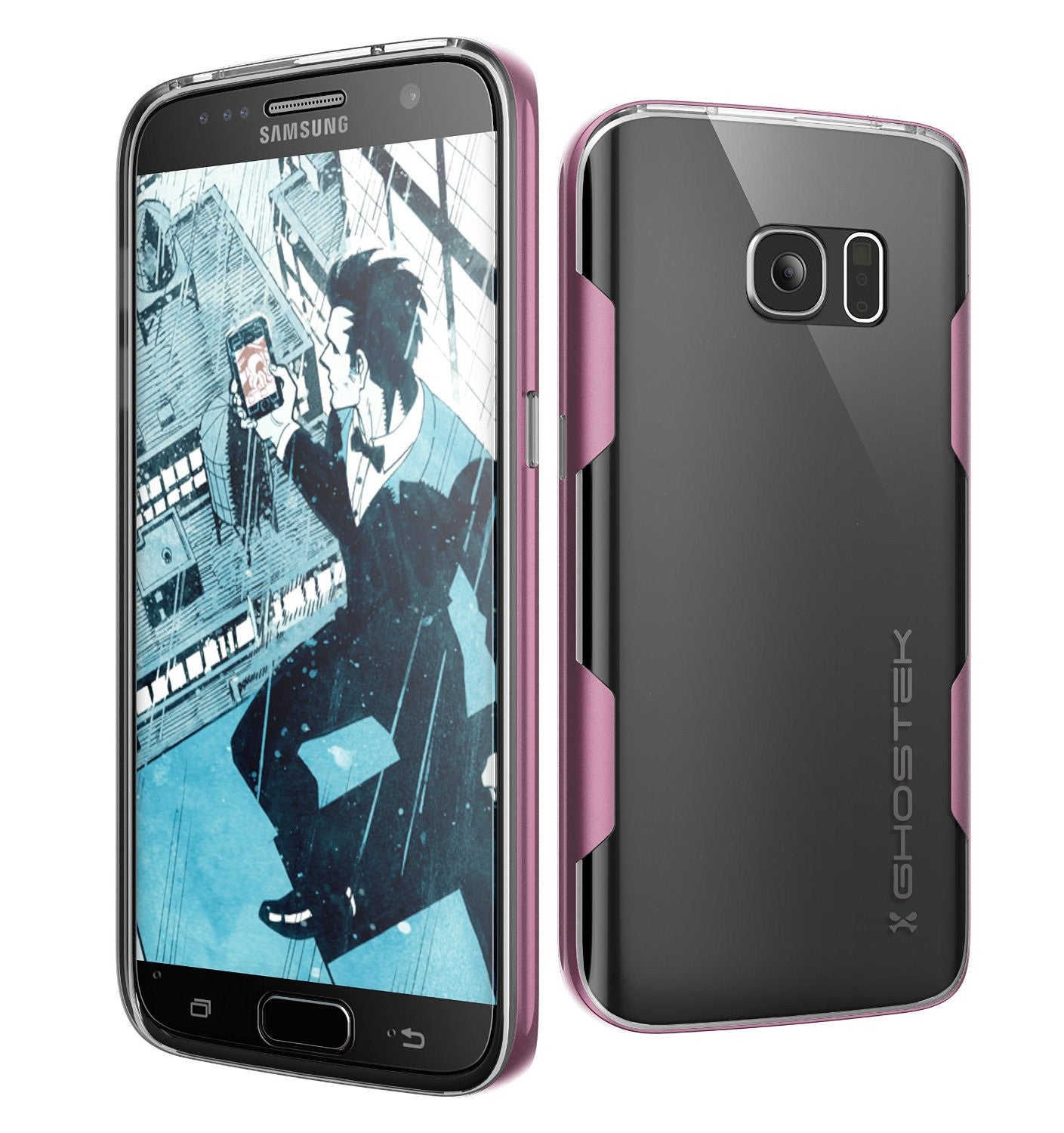 Galaxy S7 Case, Ghostek Cloak Series Pink  Slim Premium Protective Hybrid Impact Glass Armor