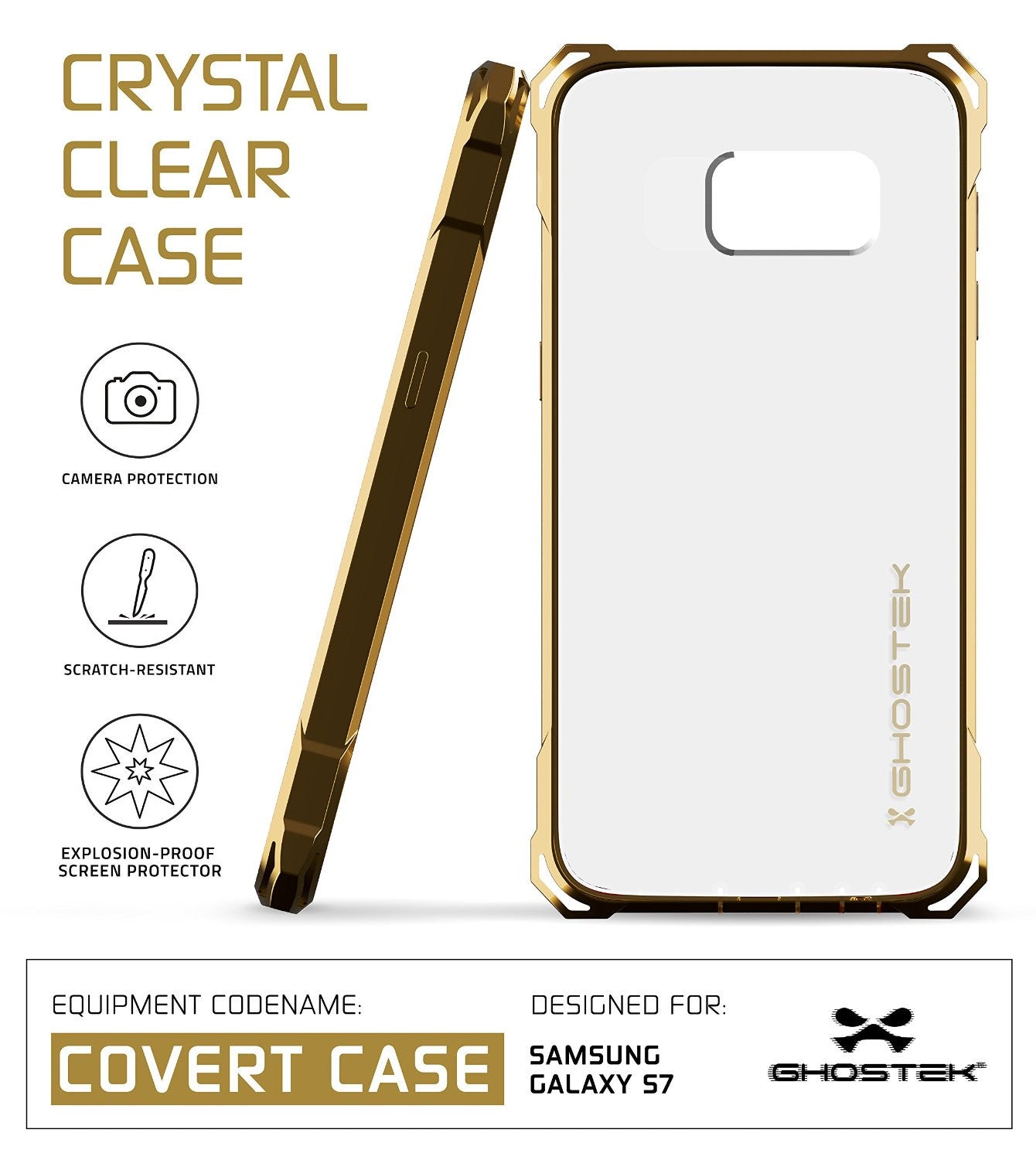 Galaxy S7 Case, Ghostek® Covert Gold Series Premium Impact Cover | Lifetime Warranty Exchange