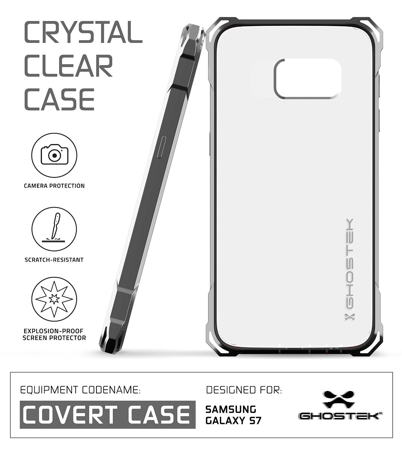 Galaxy S7 Case, Ghostek® Covert Dark Grey Series Premium Impact Cover | Lifetime Warranty Exchange