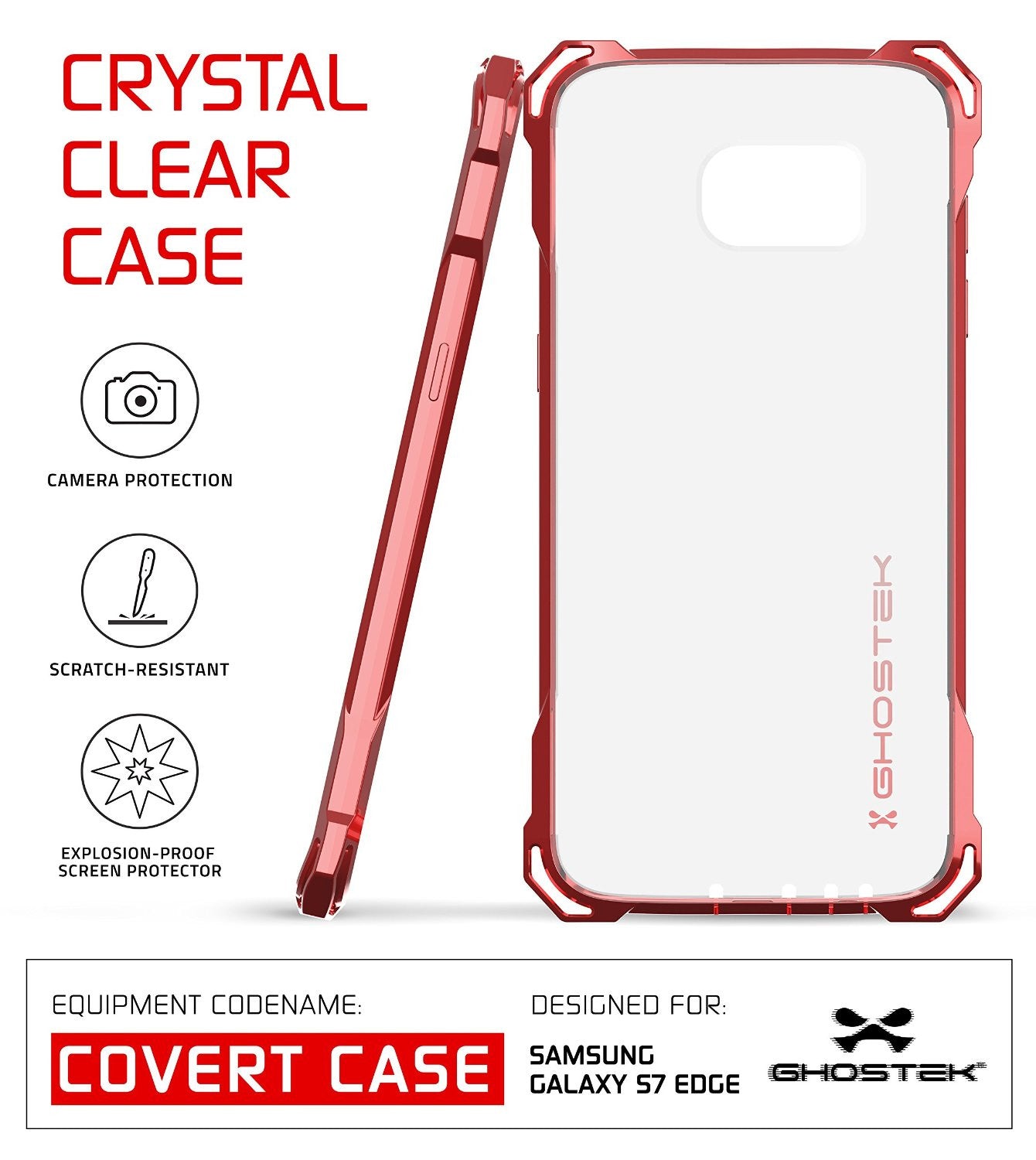 S7 Edge Case, Ghostek® Covert Rose Pink Series Premium Impact Cover | Lifetime Warranty Exchange