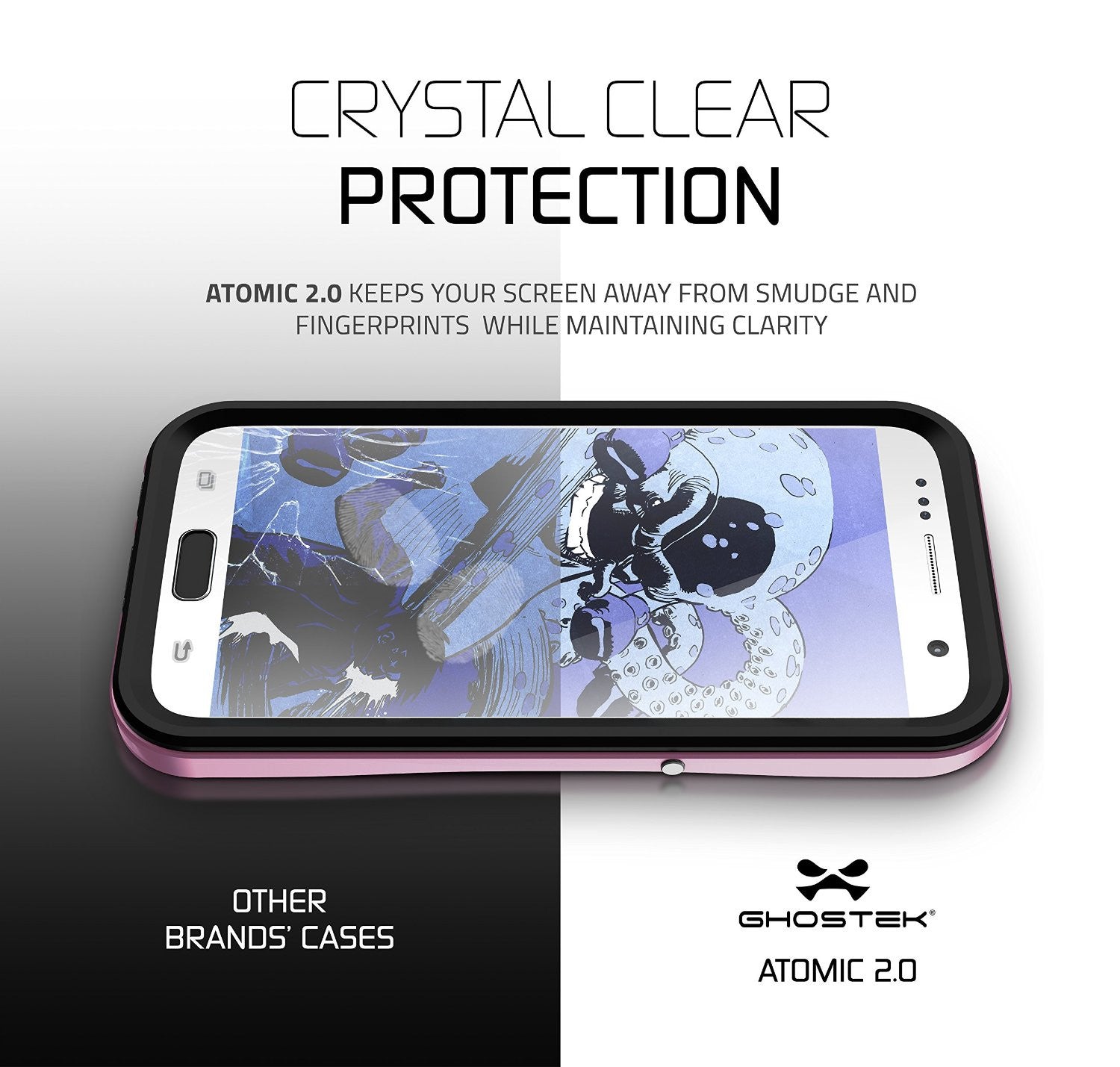 Galaxy S7 Waterproof Case, Ghostek® Atomic 2.0 Pink Water/Shock/Dirt/Snow Proof | Lifetime Warranty
