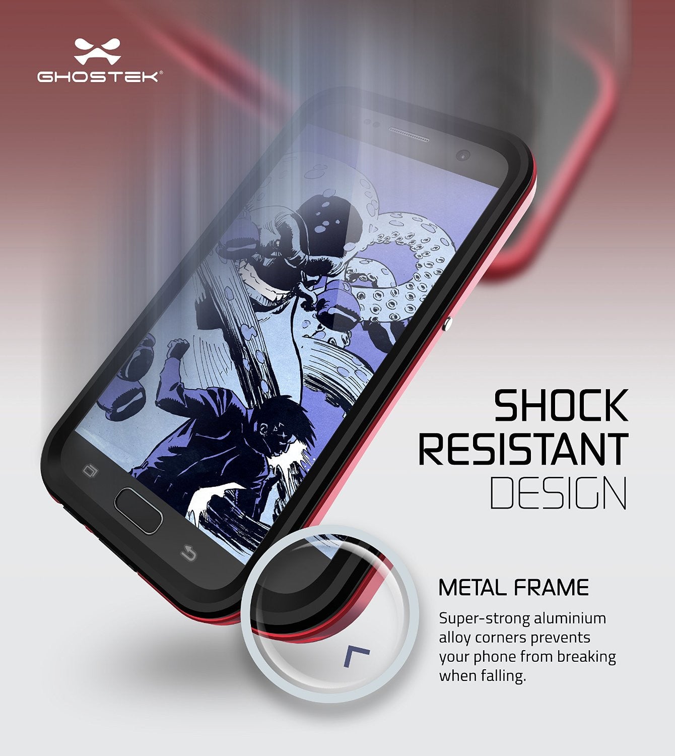 Galaxy S7 Waterproof Case, Ghostek Atomic 2.0 Red  Water/Shock/Dirt/Snow Proof | Lifetime Warranty