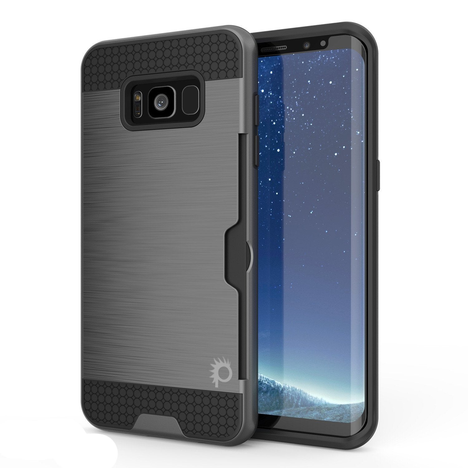 Galaxy S8 Plus Case, PUNKcase [SLOT Series] [Slim Fit] Dual-Layer Armor Cover w/Integrated Anti-Shock System [Grey]