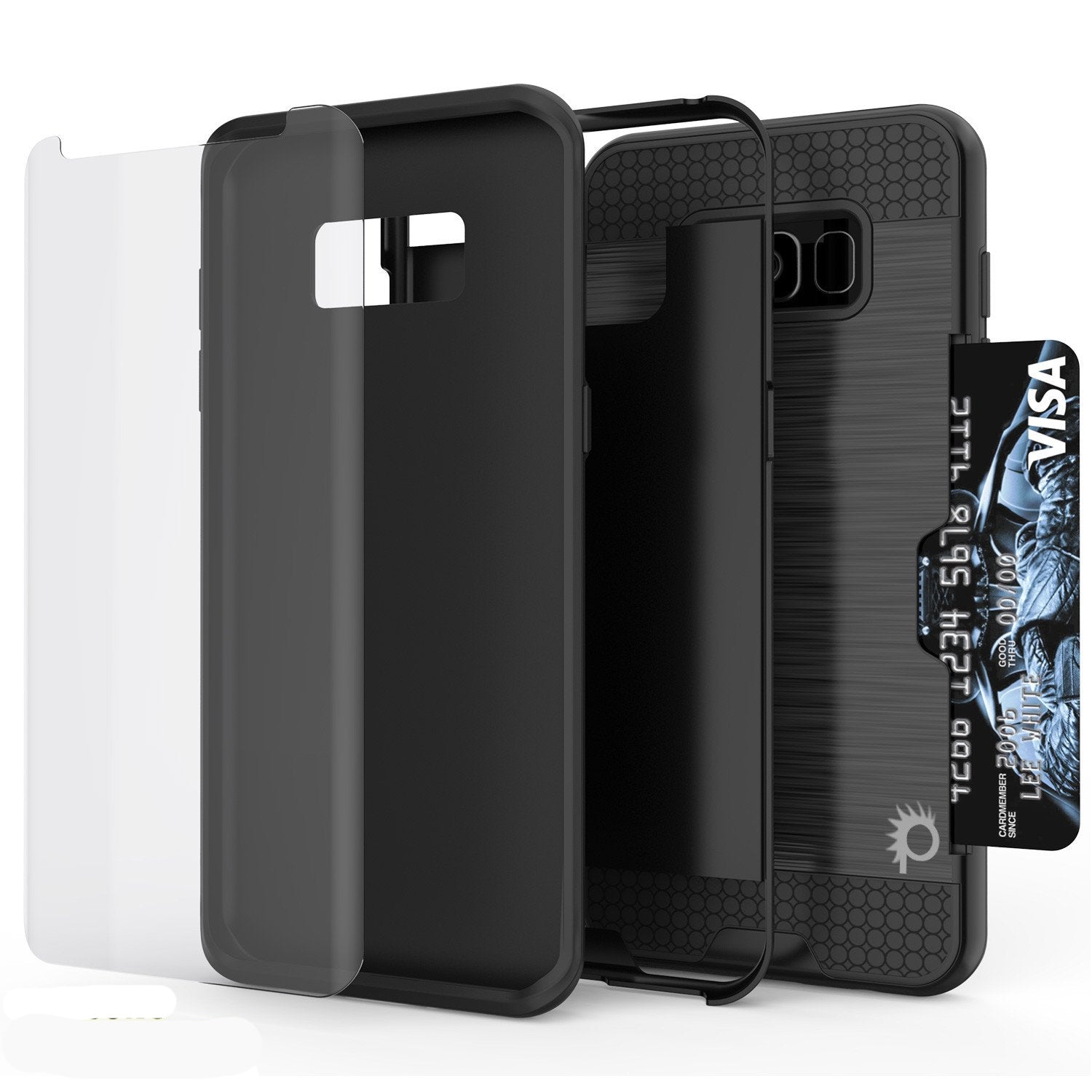 Galaxy S8 Plus Case, PUNKcase [SLOT Series] [Slim Fit] Dual-Layer Armor Cover w/Integrated Anti-Shock System, Credit Card Slot