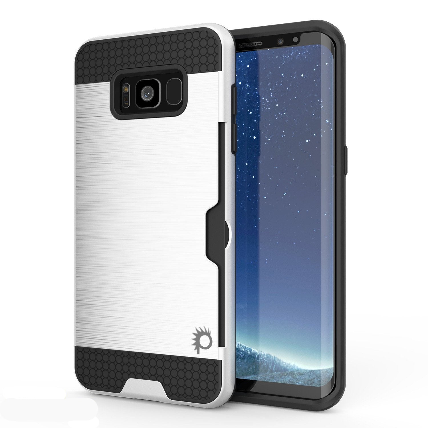 Galaxy S8 Plus Case, PUNKcase [SLOT Series] [Slim Fit] Dual-Layer Armor Cover w/Integrated Anti-Shock System, Credit Card Slot & Screen Protector