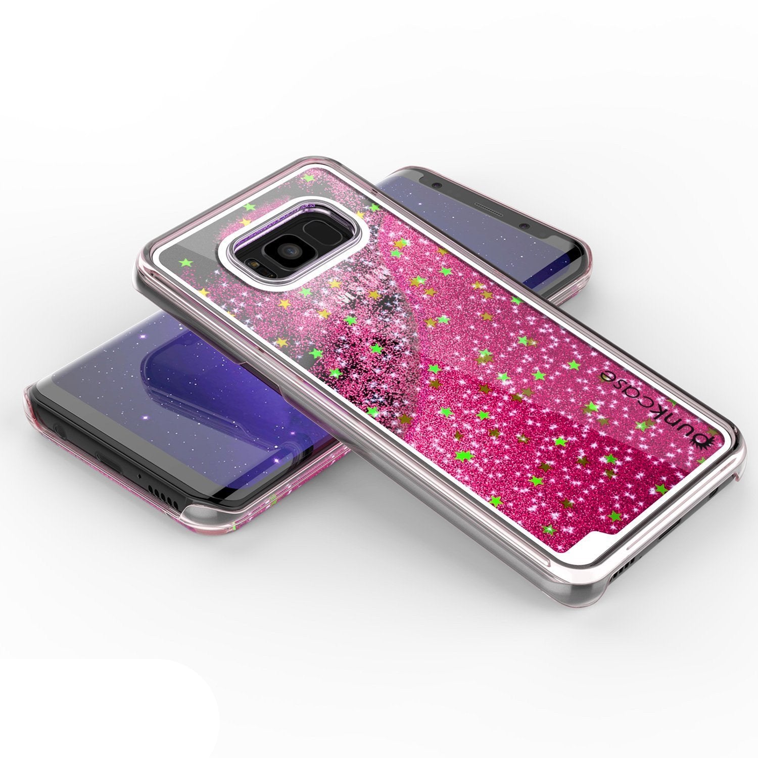 S8 Plus Case, Punkcase Liquid Pink Series Protective Dual Layer Floating Glitter Cover