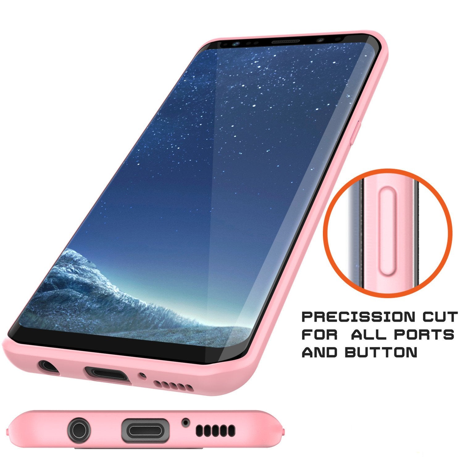 Galaxy S8 Case, Punkcase [MASK Series] [PINK] Full Body Hybrid Dual Layer TPU Cover W/ Protective PUNKSHIELD Screen Protector