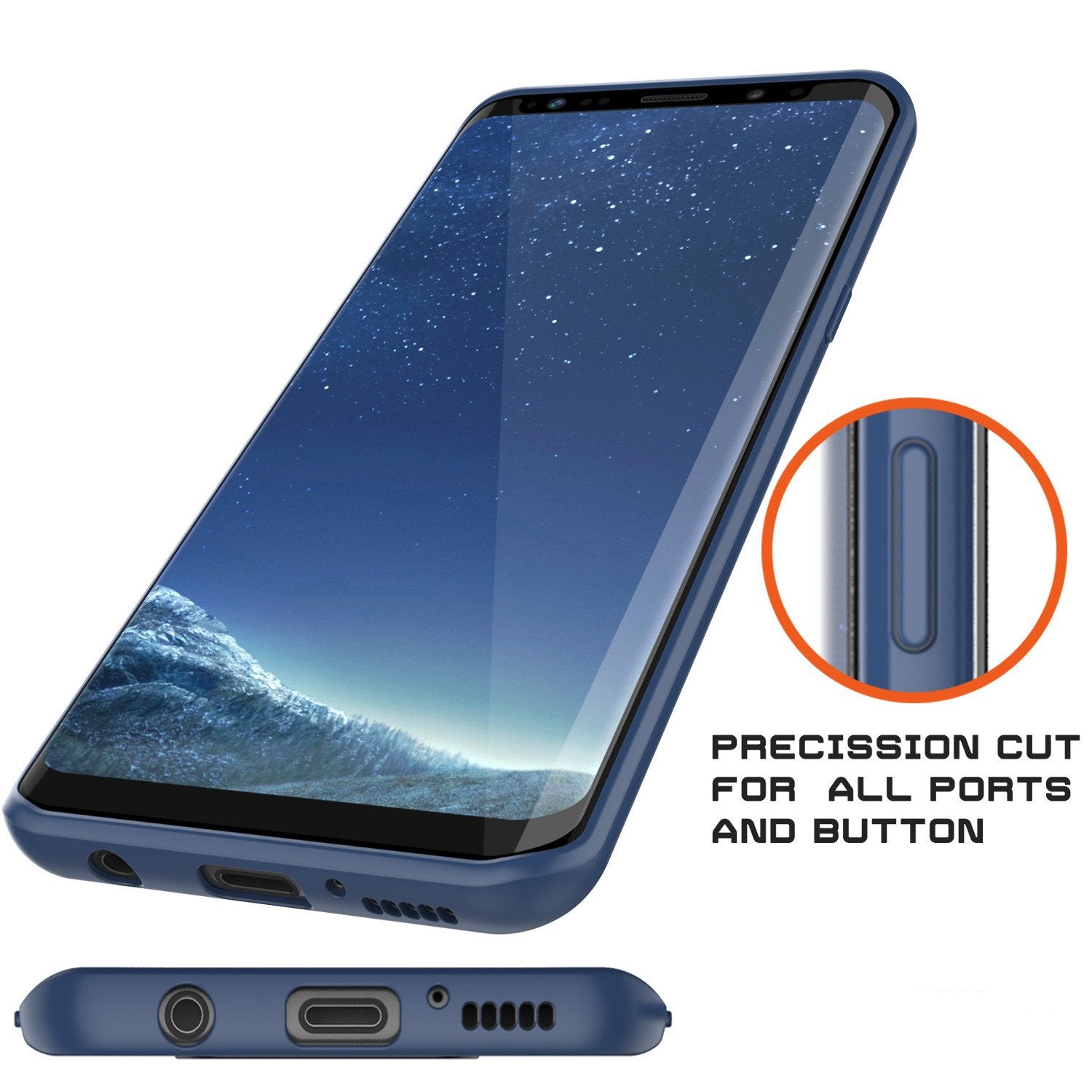 Galaxy S8 Plus Case, Punkcase [MASK Series] [NAVY] Full Body Hybrid Dual Layer TPU Cover W/ Protective PUNKSHIELD Screen Protector
