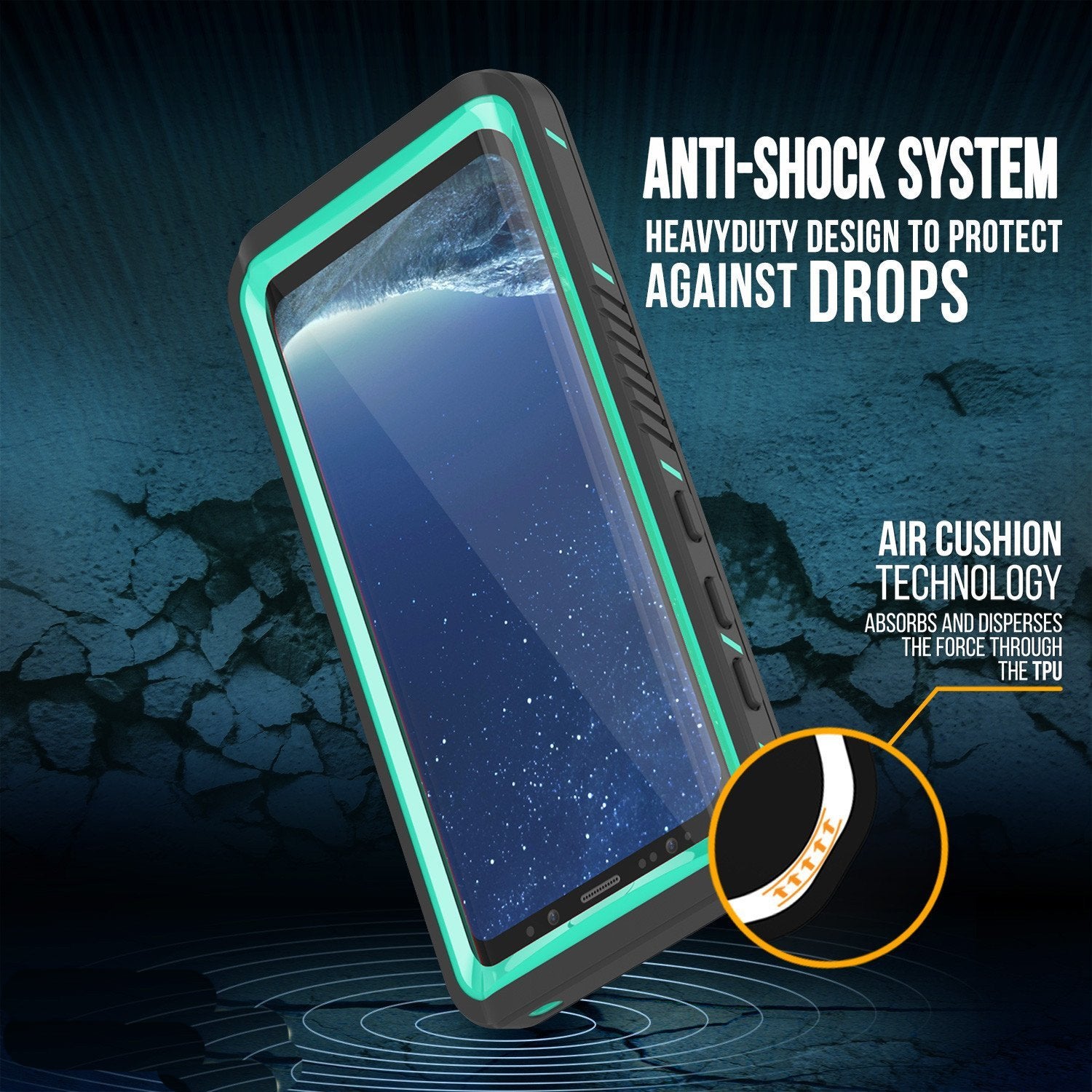 Galaxy S8 Waterproof Case, Punkcase [Extreme Series] Slim Fit with Built In Screen Protector for Samsung Galaxy S8 [Teal]