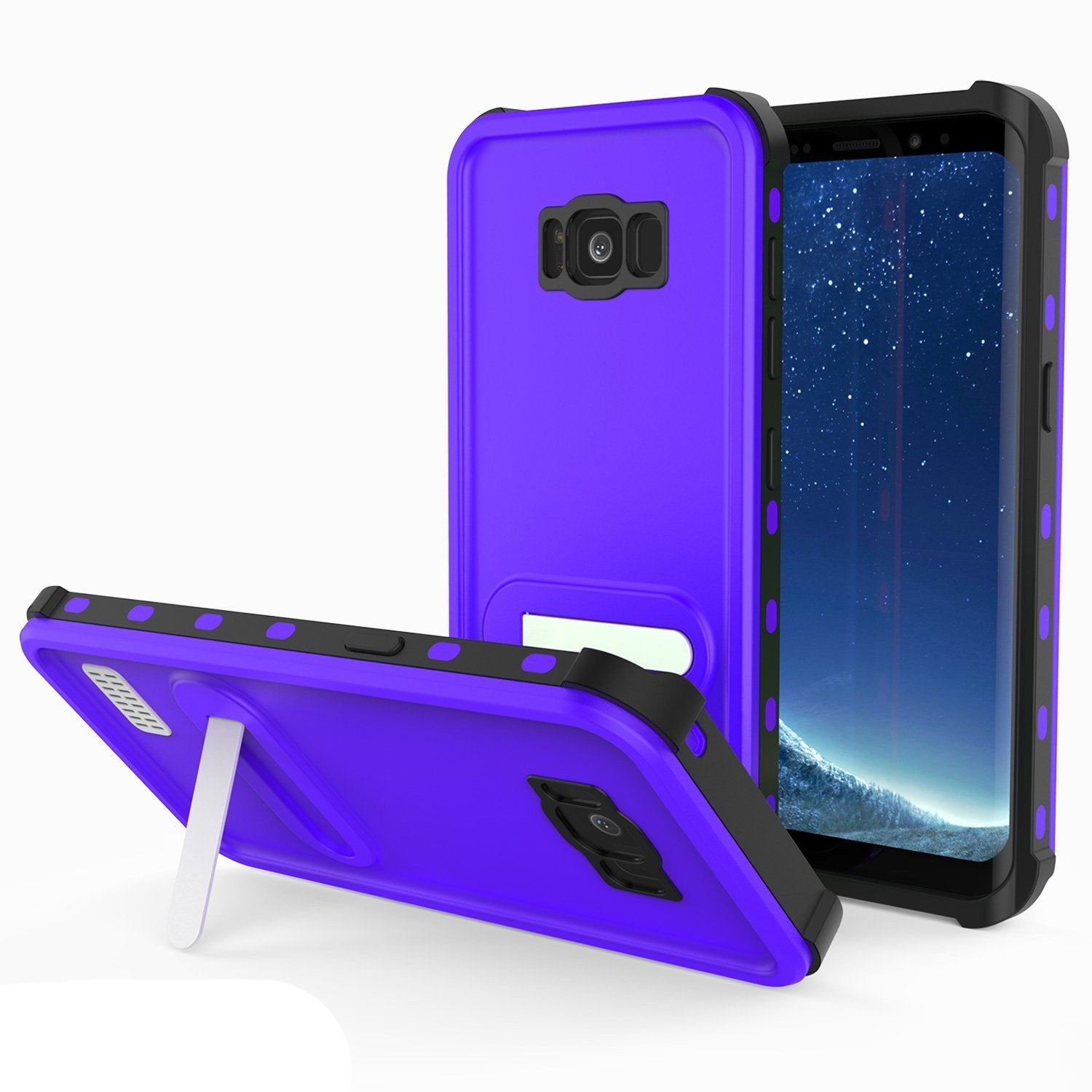 Galaxy S8 Waterproof Case, Punkcase KickStud Purple Series, [Slim Fit] [IP68 Certified] [Shockproof] [Snowproof] Armor Cover.
