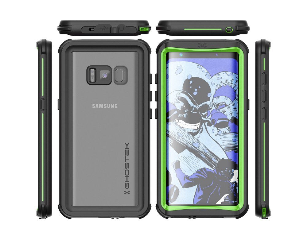 Galaxy S8 Waterproof Case, Ghostek Nautical Series (Green) | Slim Underwater Full Body Protection