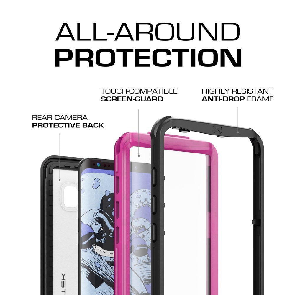 Galaxy S8 Waterproof Case, Ghostek Nautical Series (Pink) | Slim Underwater Full Body Protection