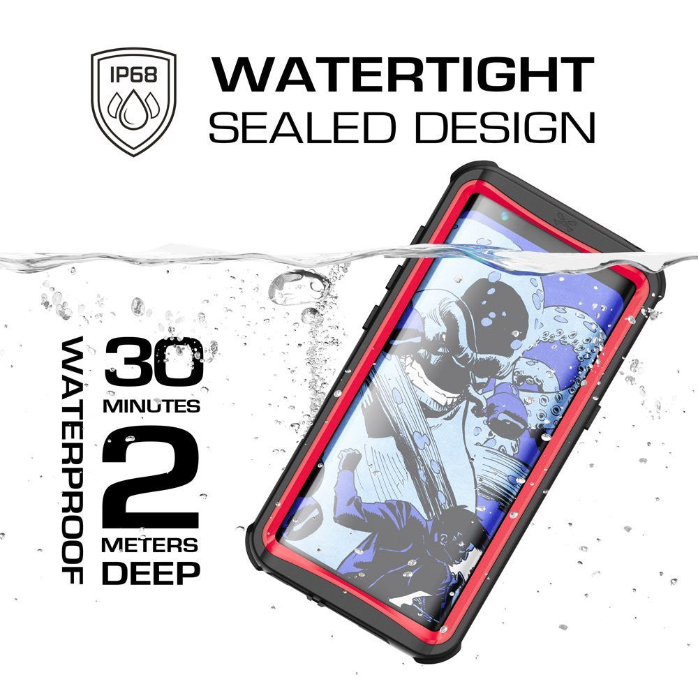 Galaxy S8 Waterproof Case, Ghostek Nautical Series (Red) | Slim Underwater Full Body Protection