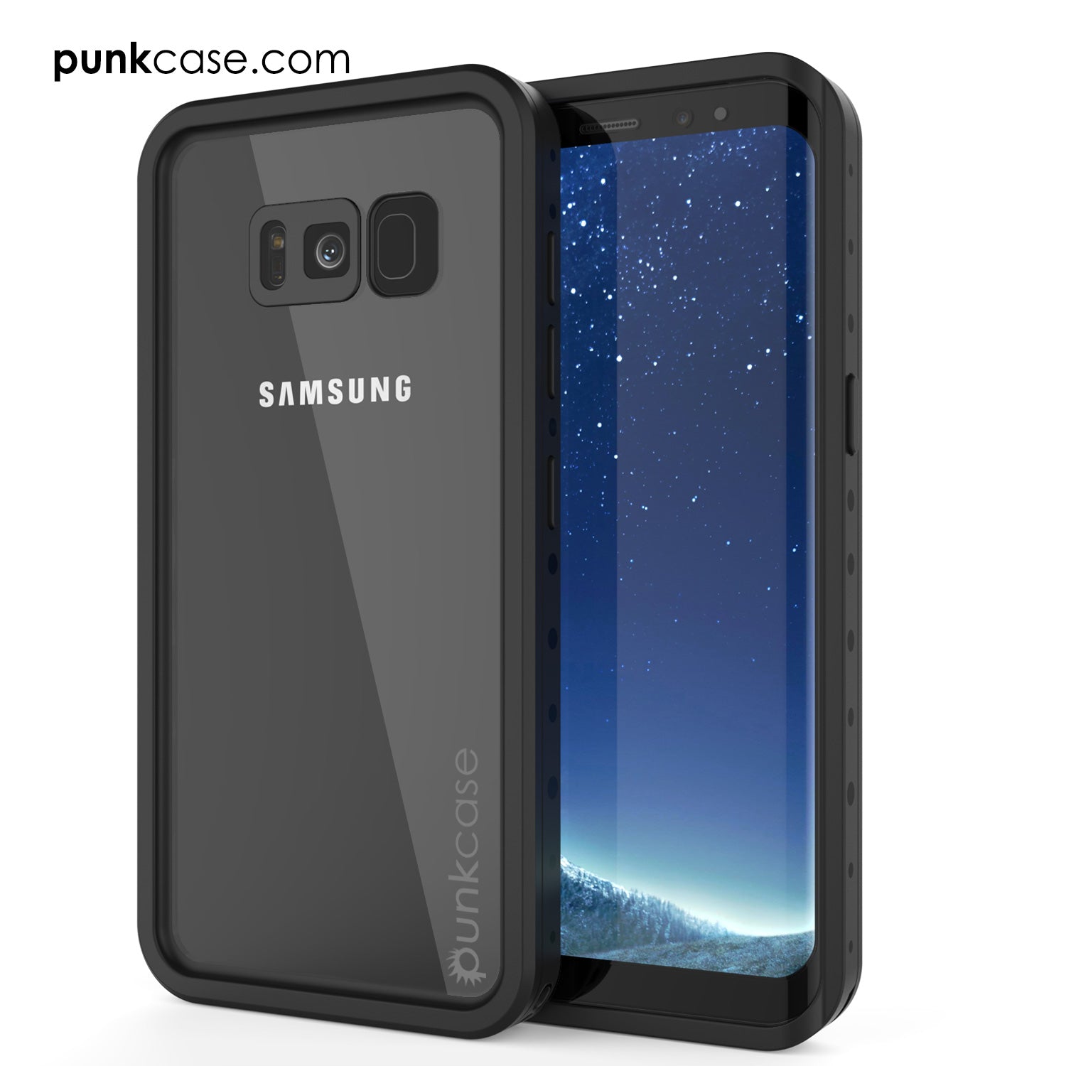 Galaxy S8 Waterproof Case, Punkcase [StudStar Series] [Slim Fit] [IP68 Certified] [Shockproof] [Dirtproof] [Snowproof] Armor Cover [Clear]