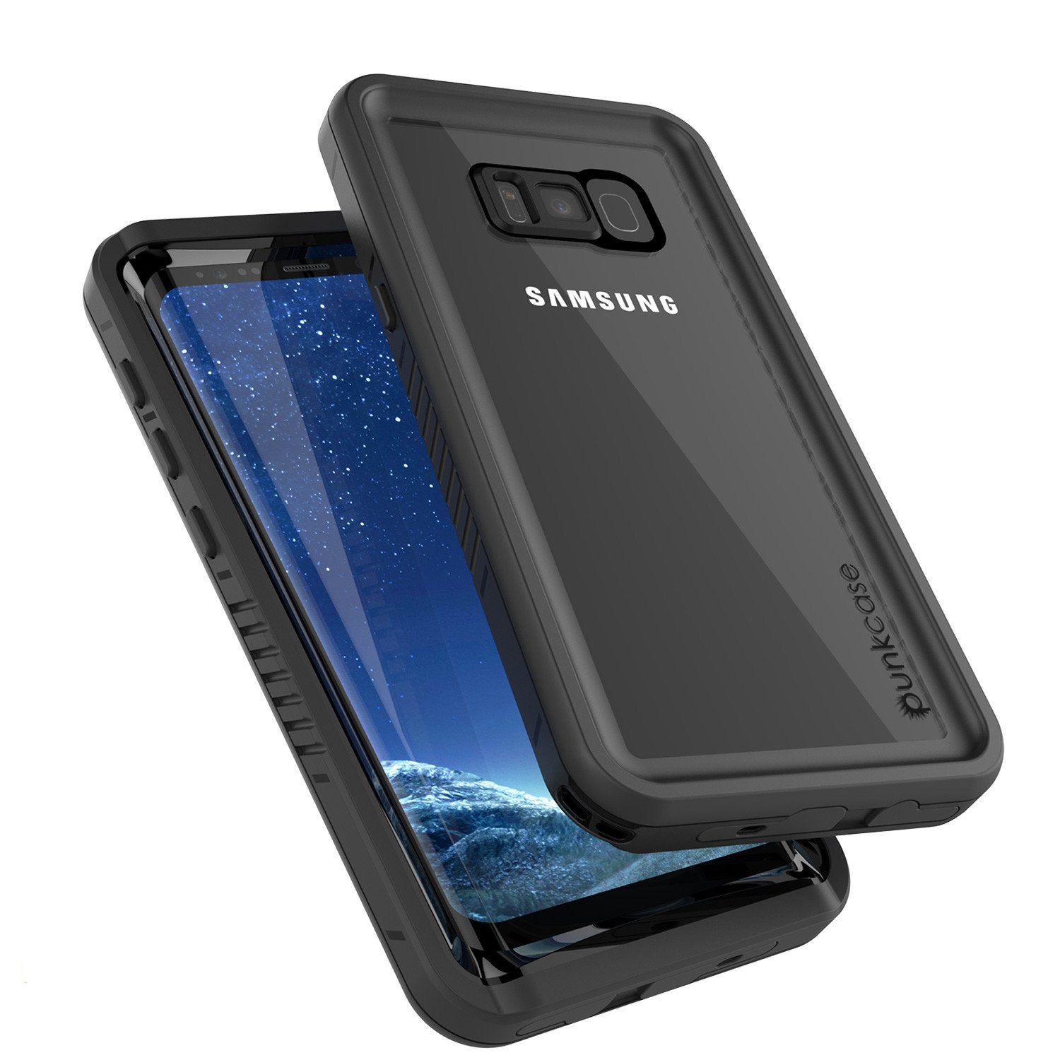Galaxy S8 Waterproof Case, Punkcase [Extreme Series] [Slim Fit] [IP68 Certified] [Shockproof] [Snowproof] [Dirproof] Armor Cover [Black]