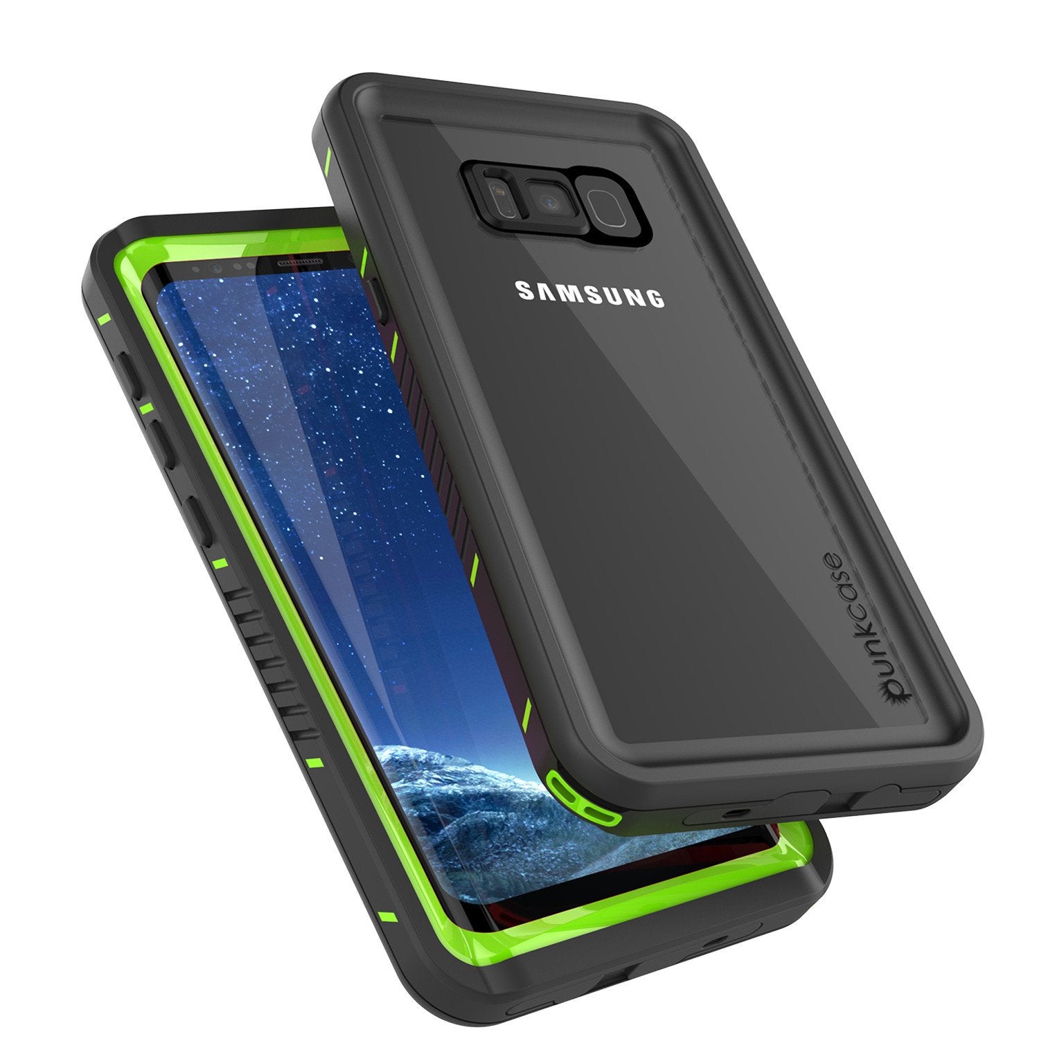 Galaxy S8 Waterproof Case, Punkcase [Extreme Series] [Slim Fit] [IP68 Certified] [Shockproof] [Snowproof] [Dirproof] Armor Cover [Green]