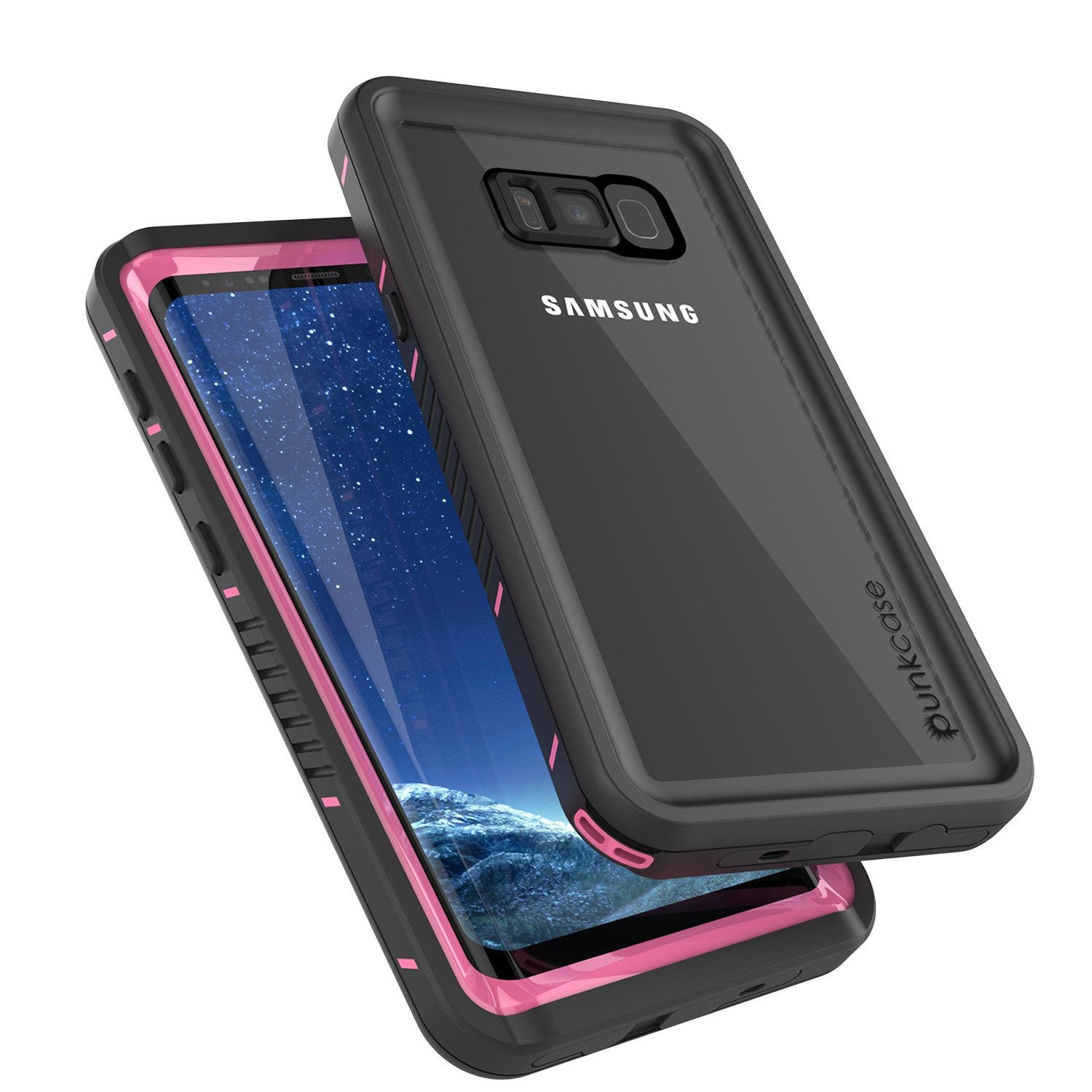 Galaxy S8 Waterproof Case, Punkcase [Extreme Series] [Slim Fit] [IP68 Certified] [Shockproof] [Snowproof] [Dirproof] Armor Cover [Pink]