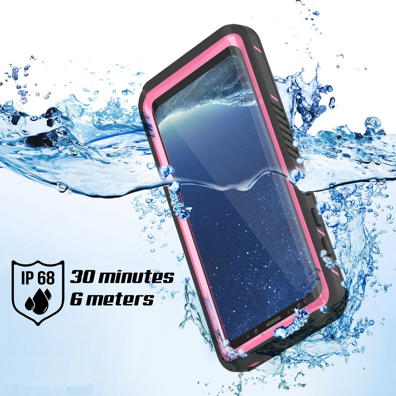 Galaxy S8 Waterproof Case, Punkcase [Extreme Series] [Slim Fit] [IP68 Certified] [Shockproof] [Snowproof] [Dirproof] Armor Cover [Pink]