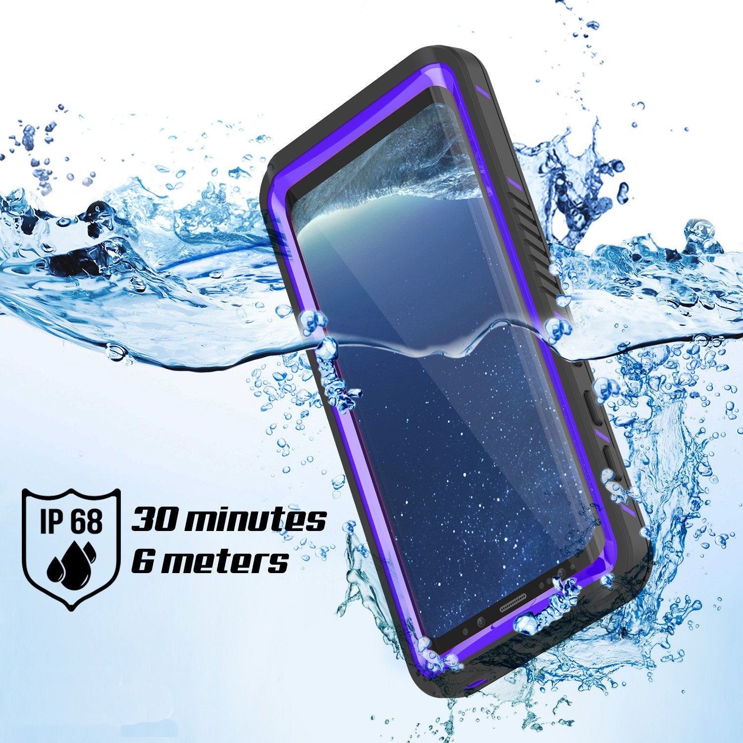 Galaxy S8 PLUS Waterproof Case, Punkcase [Extreme Series] Slim Fit, Armor Cover W/ Built In Screen Protector for Samsung Galaxy S8+ [Purple]