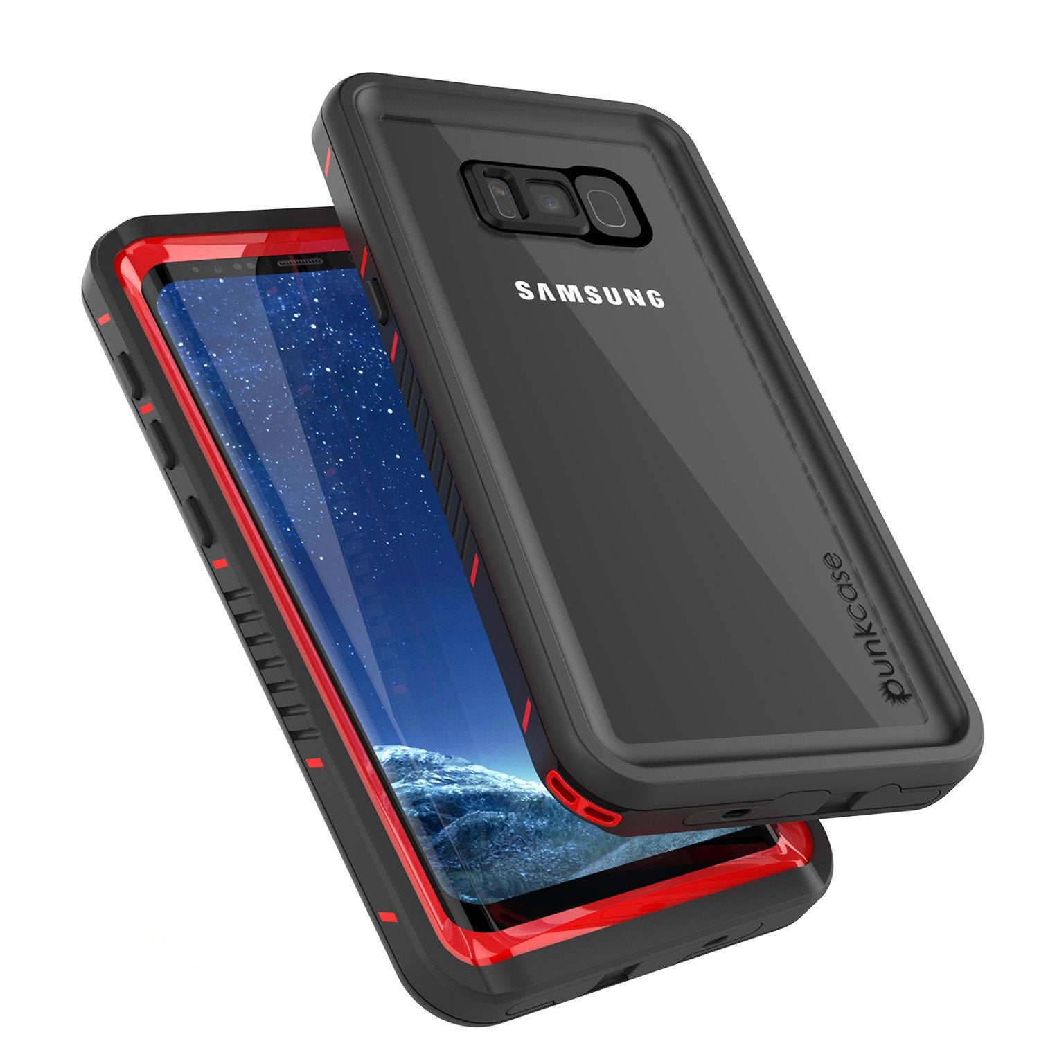 Galaxy S8 Waterproof Case, Punkcase [Extreme Series] Slim Fit with Built In Screen Protector for Samsung Galaxy S8 [Red]
