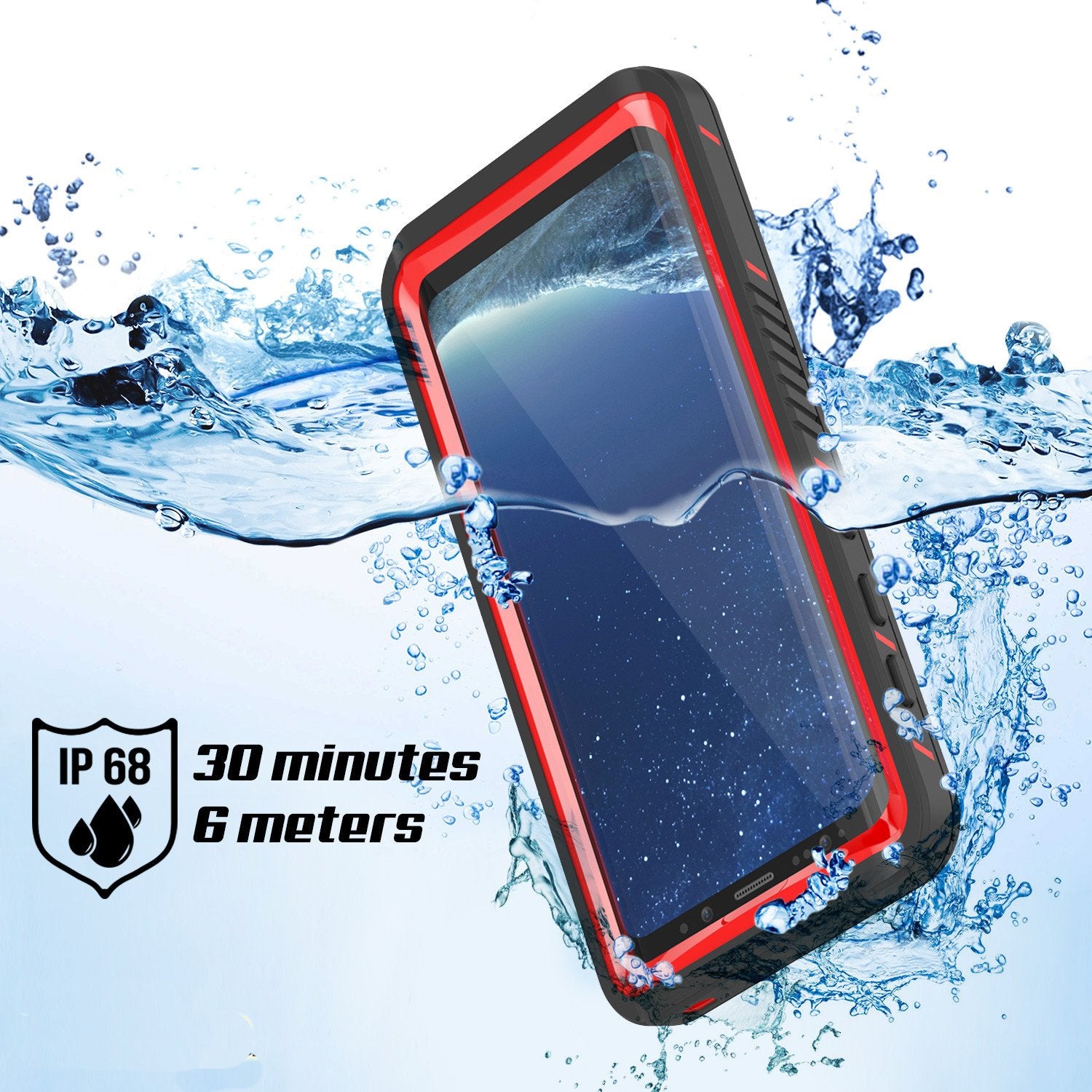 Galaxy S8 Waterproof Case, Punkcase [Extreme Series] Slim Fit with Built In Screen Protector for Samsung Galaxy S8 [Red]